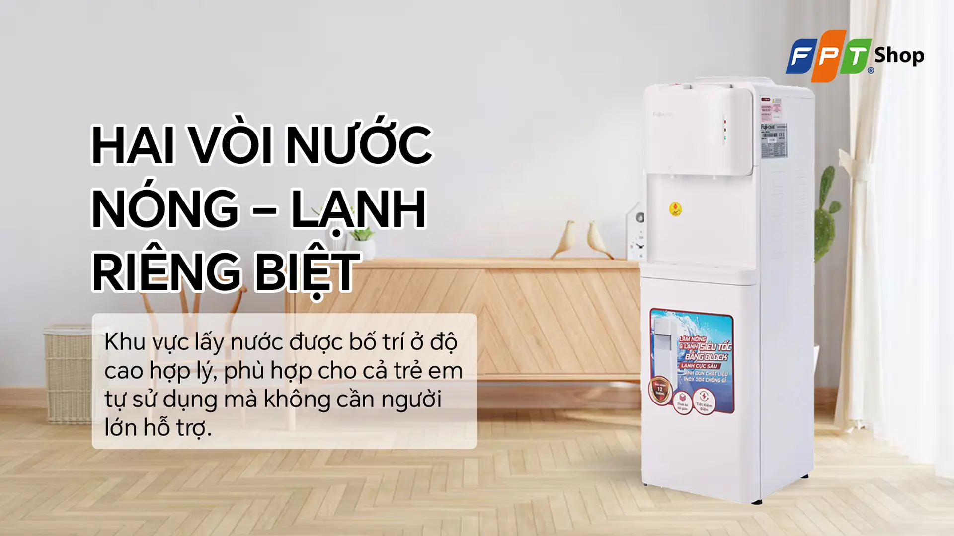 Cây nước nóng lạnh úp bình Fujihome WD531C