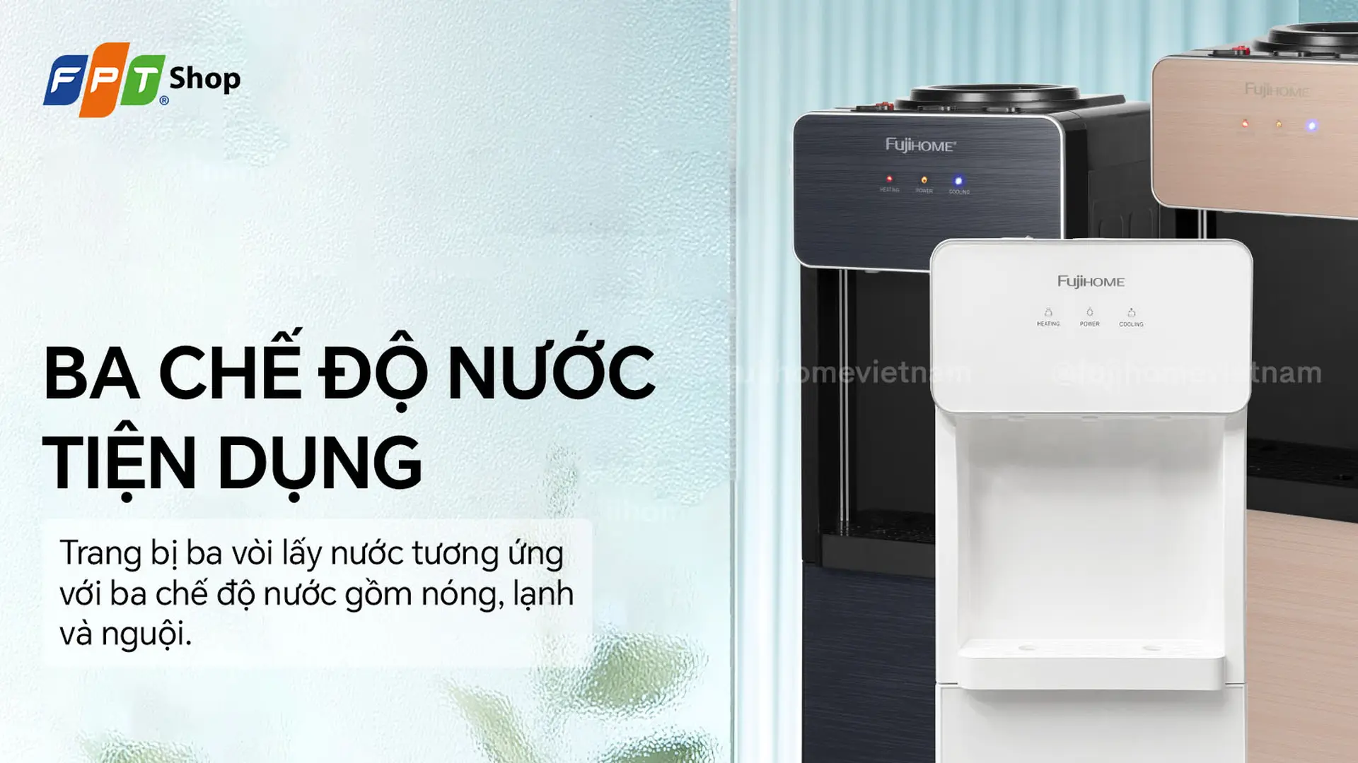 Cây nước nóng lạnh úp bình Fujihome WD675C