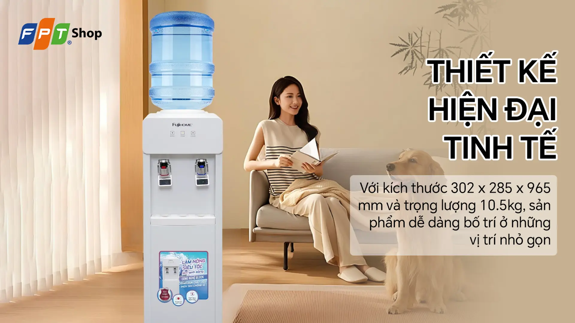 Cây nước nóng lạnh úp bình Fujihome WD676C