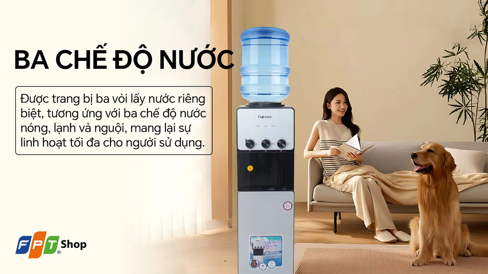 Cây nước nóng lạnh úp bình Fujihome WD677C