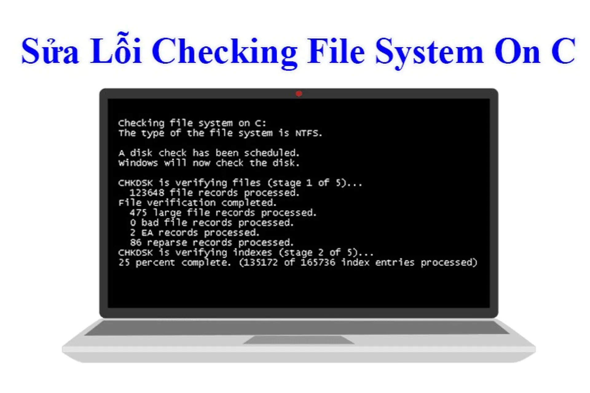 Lỗi Checking File System on C là gì? Hướng dẫn cách khắc phục triệt để nhất