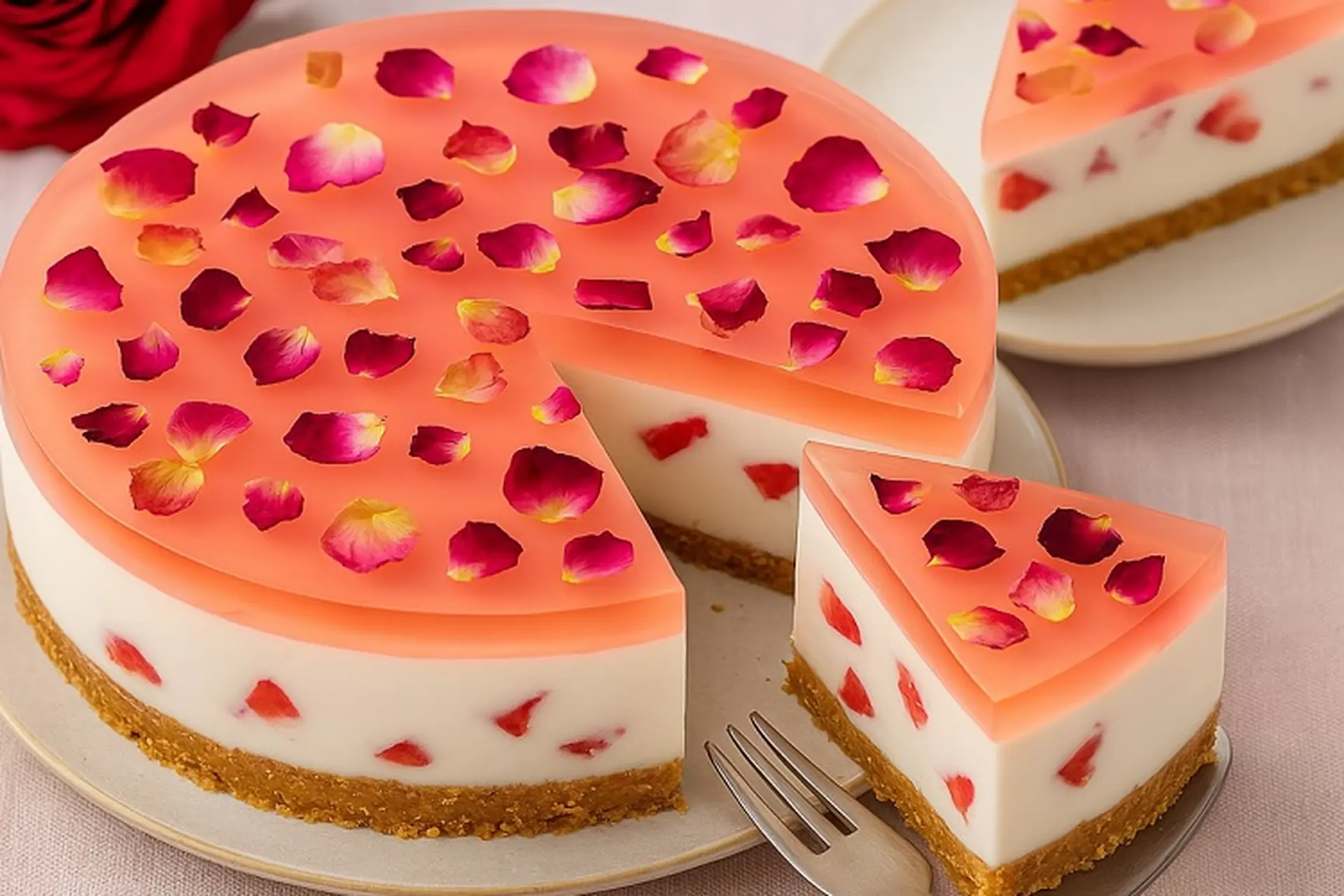 Hướng dẫn cách làm cheesecake hoa hồng thơm ngon, đẹp mắt hấp dẫn mọi thực khách
