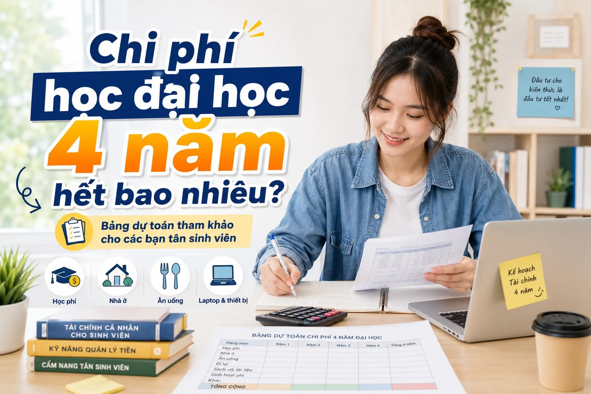 Chi phí học đại học 4 năm hết bao nhiêu? Bảng dự toán tham khảo cho các bạn tân sinh viên