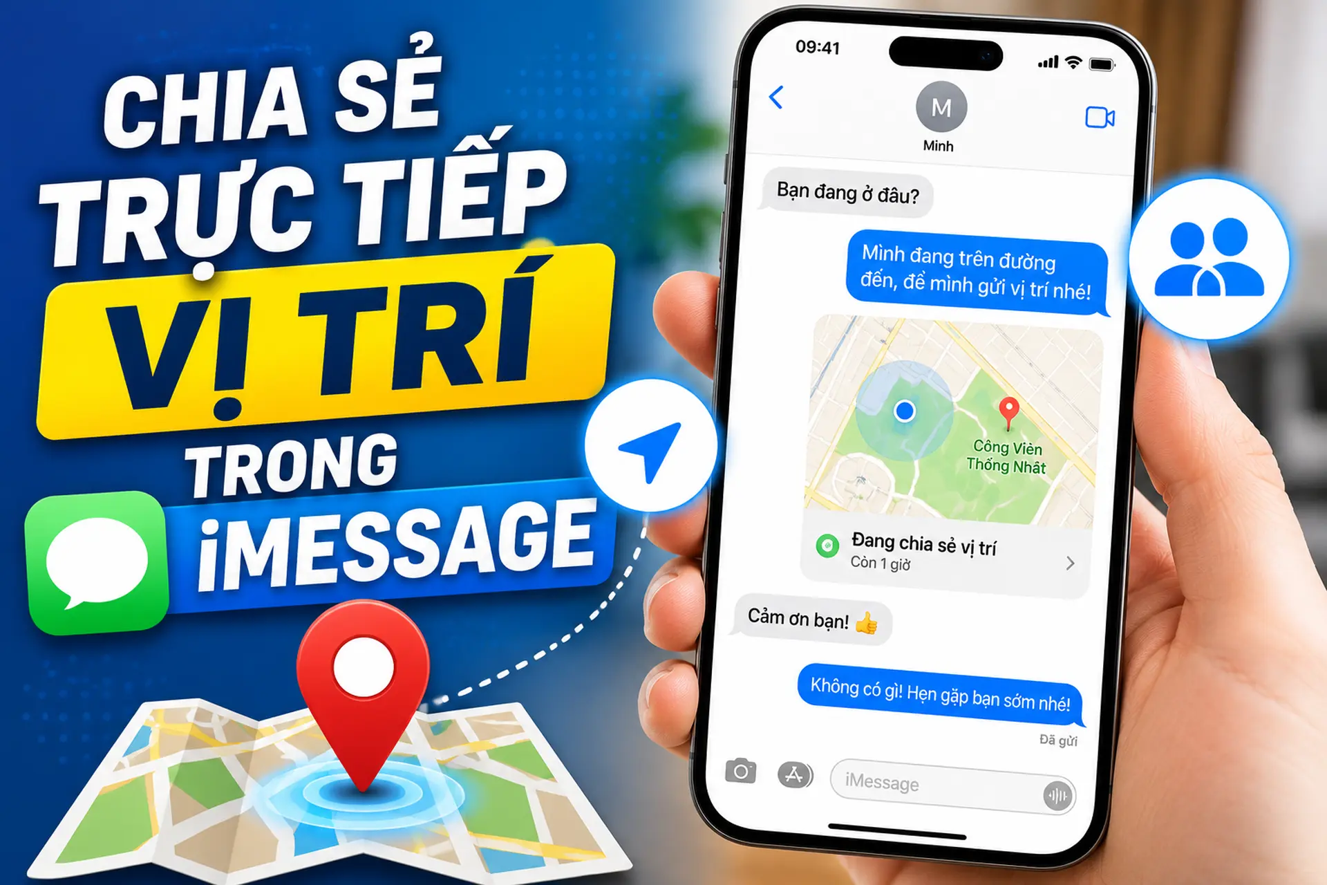 Hướng dẫn cách chia sẻ trực tiếp vị trí trong iMessage bằng Google Maps trên iPhone