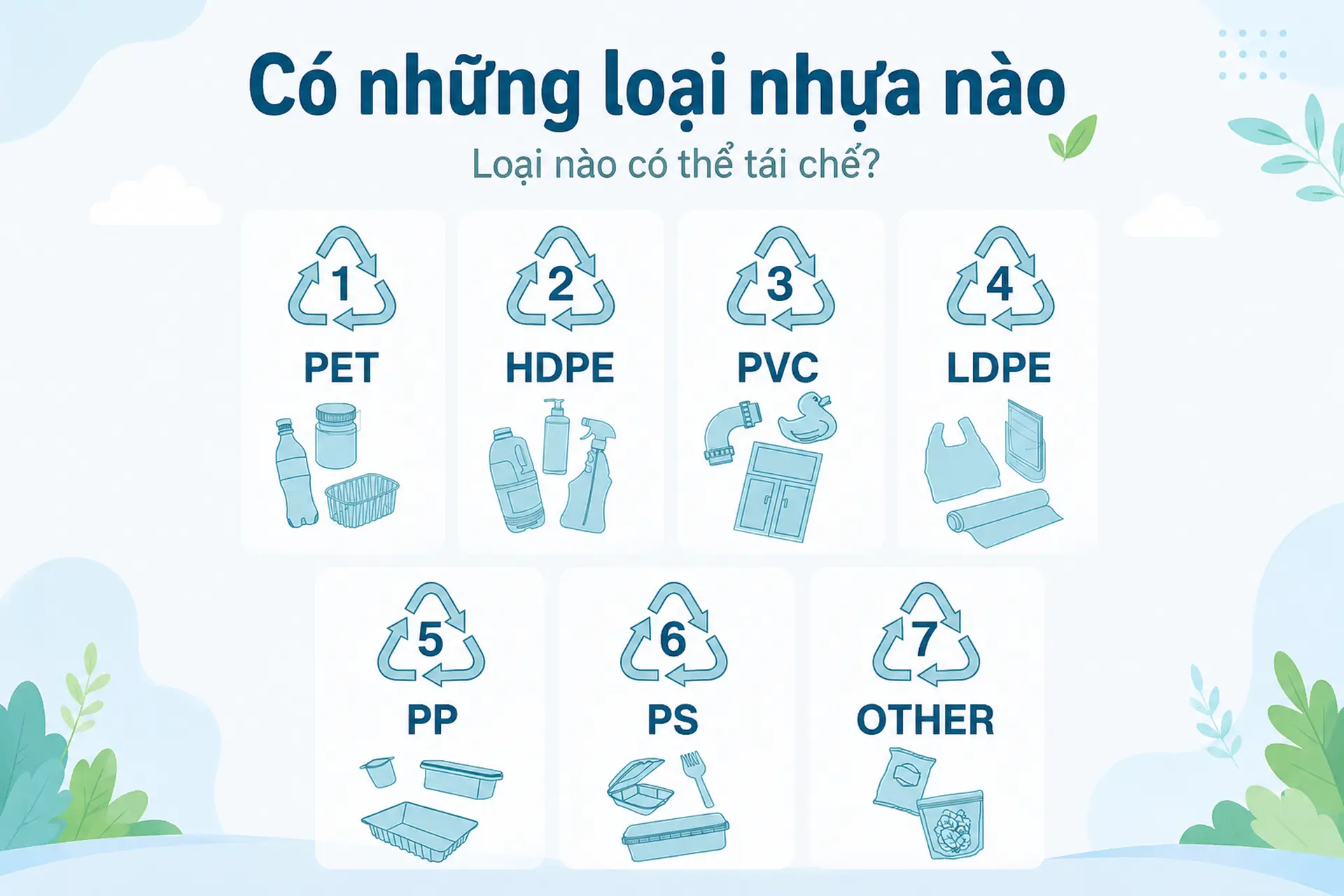 Có những loại nhựa nào và liệu tất cả chúng có thể tái chế được không? Tìm hiểu đặc điểm và ứng dụng