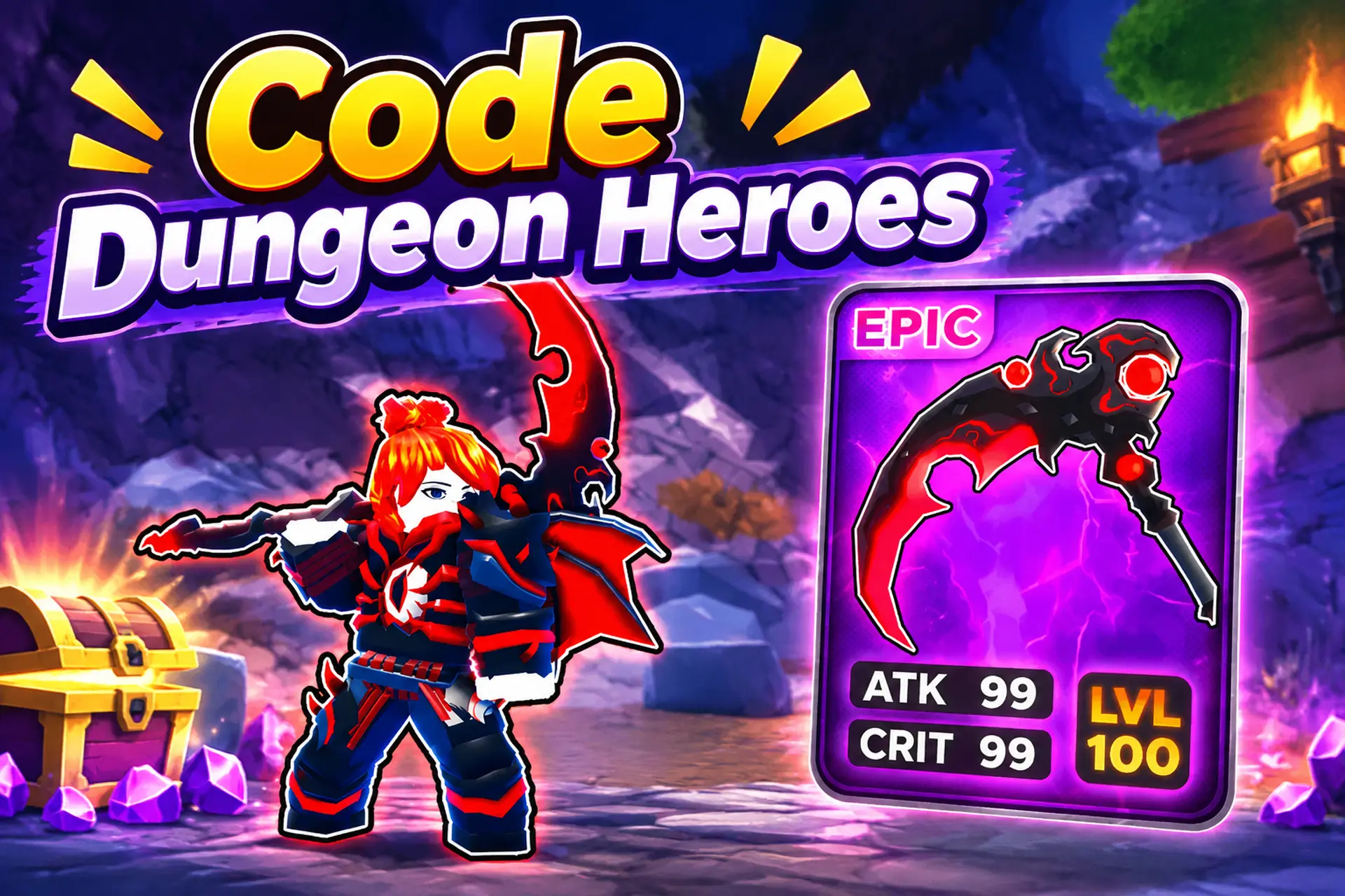 Tổng hợp code Dungeon Heroes mới tháng 9/2026: Nhận thuốc hồi máu, XP và nhiều vật phẩm miễn phí