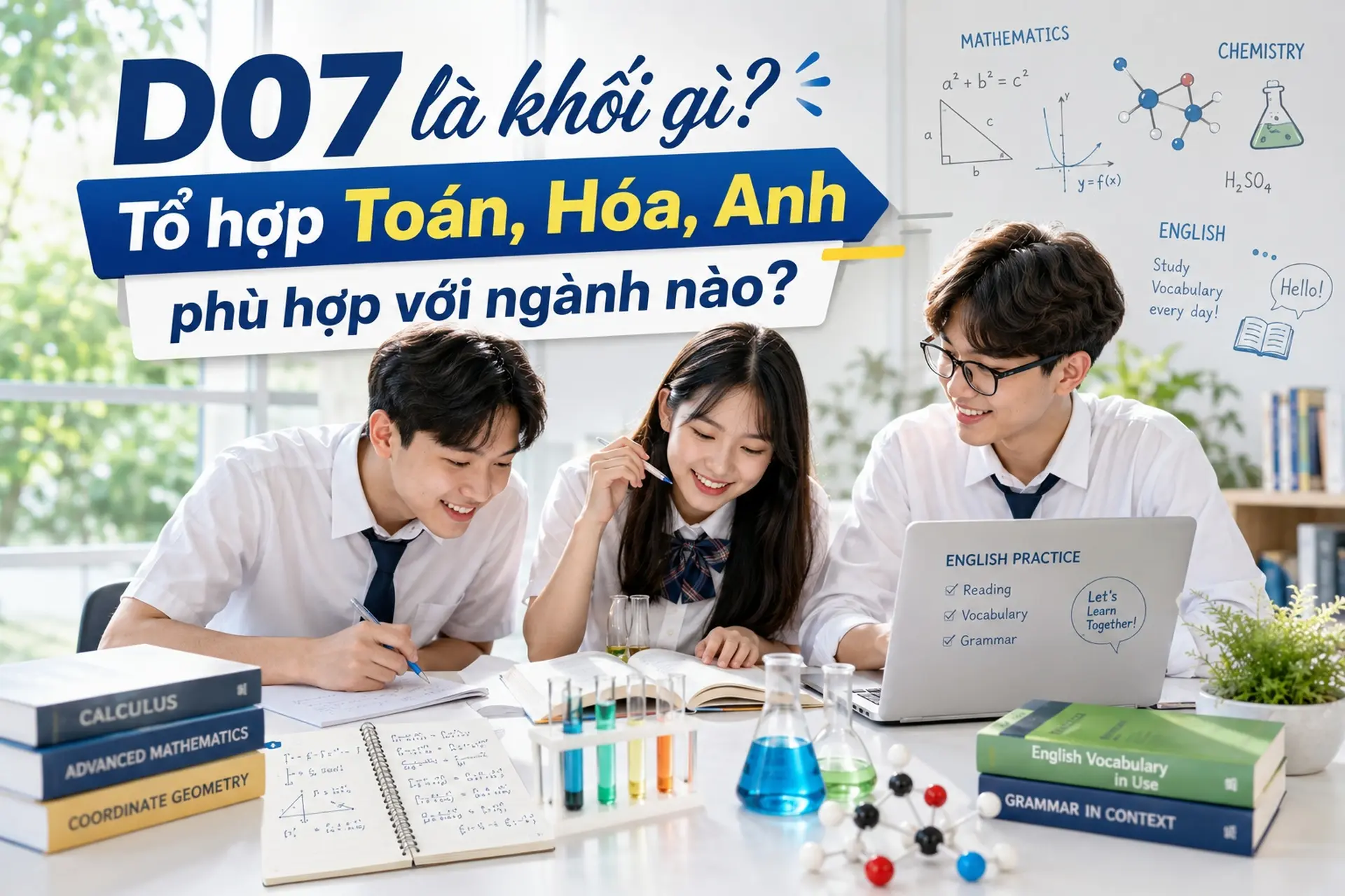 D07 là khối gì? Tổ hợp Toán, Hóa, Anh phù hợp với ngành nào?