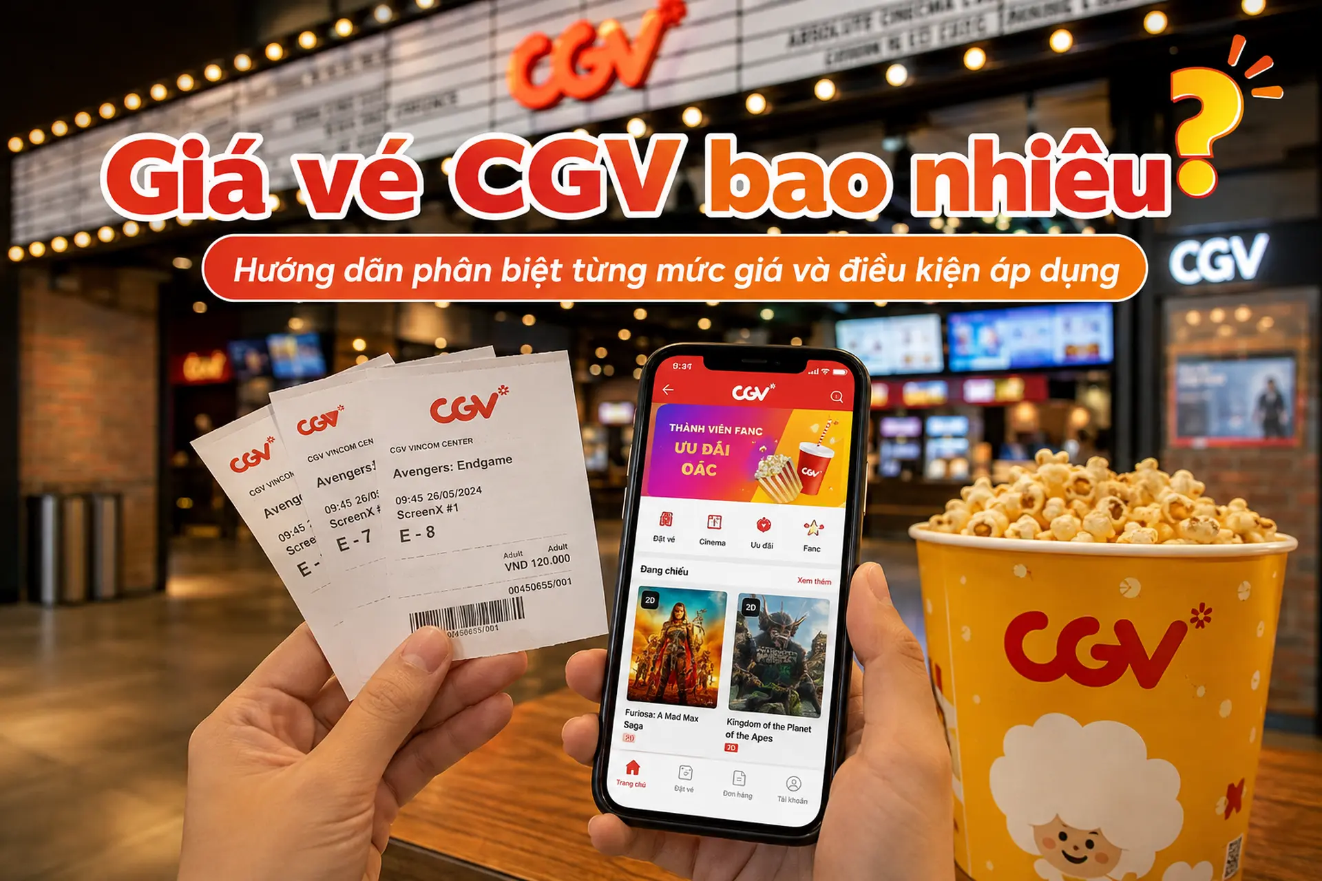 Giá vé CGV bao nhiêu? Hướng dẫn phân biệt từng mức giá và điều kiện áp dụng