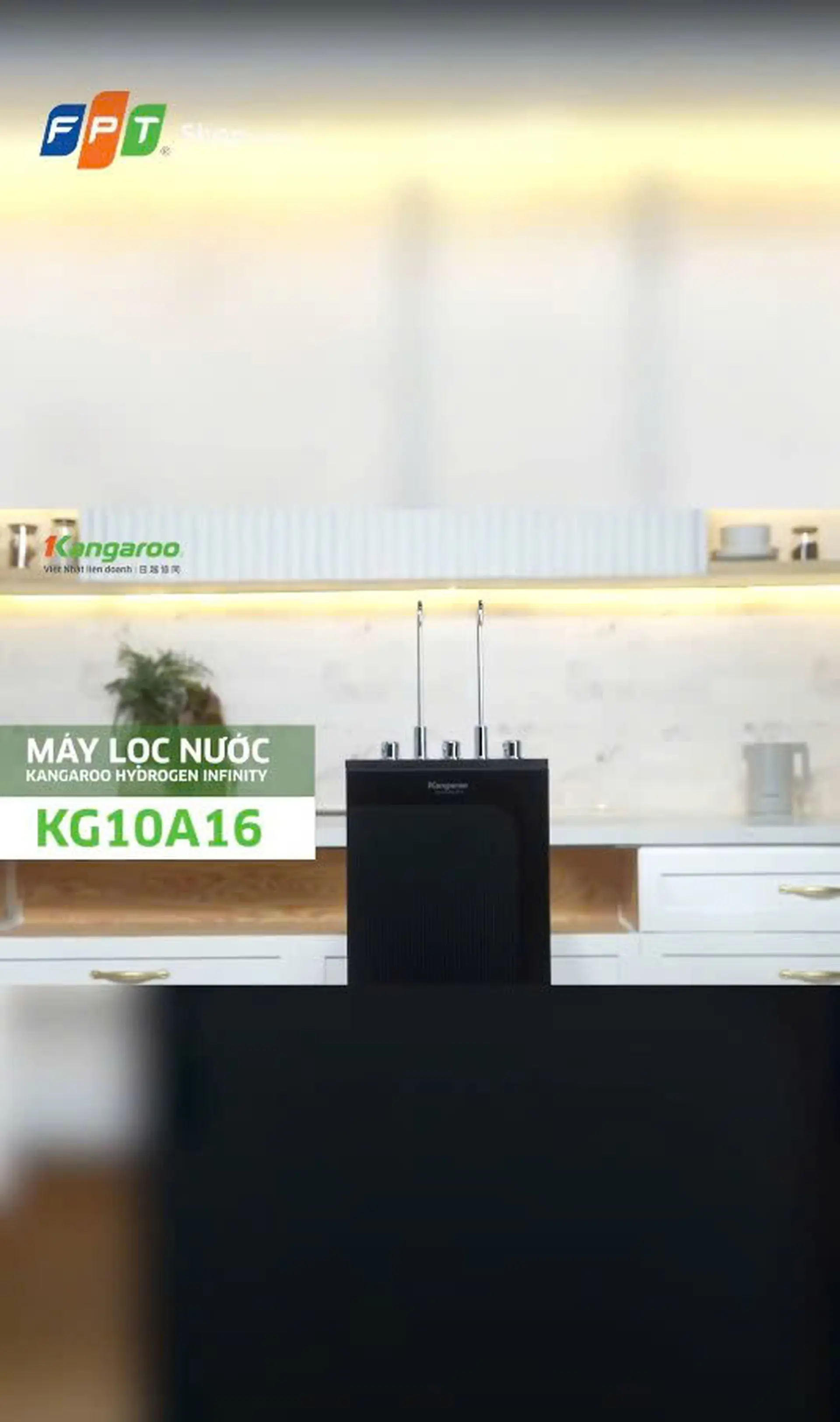 Máy lọc nước nóng lạnh RO Hydrogen Kangaroo 10 lõi KG10A16