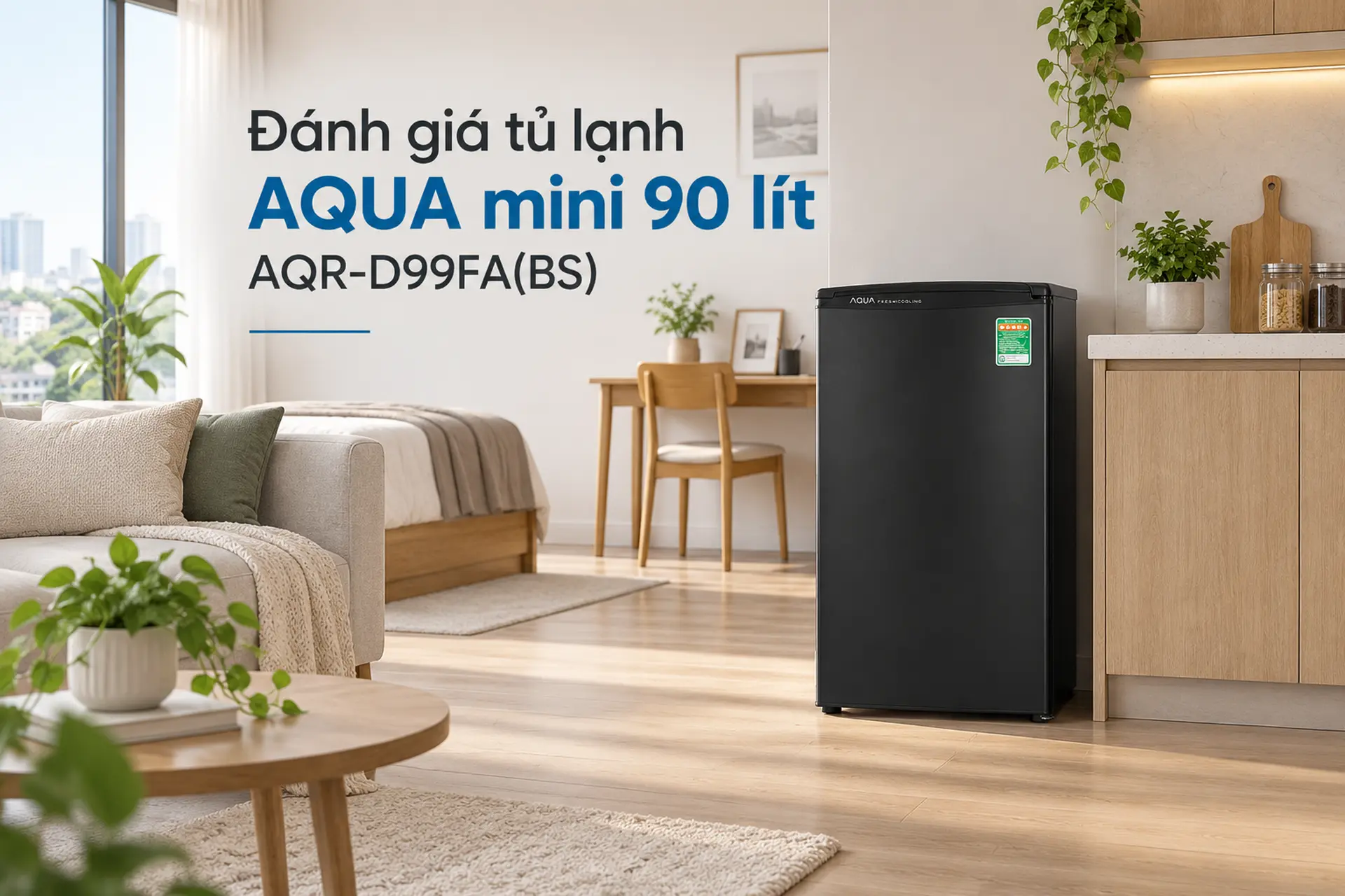 Đánh giá tủ lạnh AQUA mini 90 lít AQR-D99FA(BS): Lưu trữ tiện lợi cho 1 đến 2 người