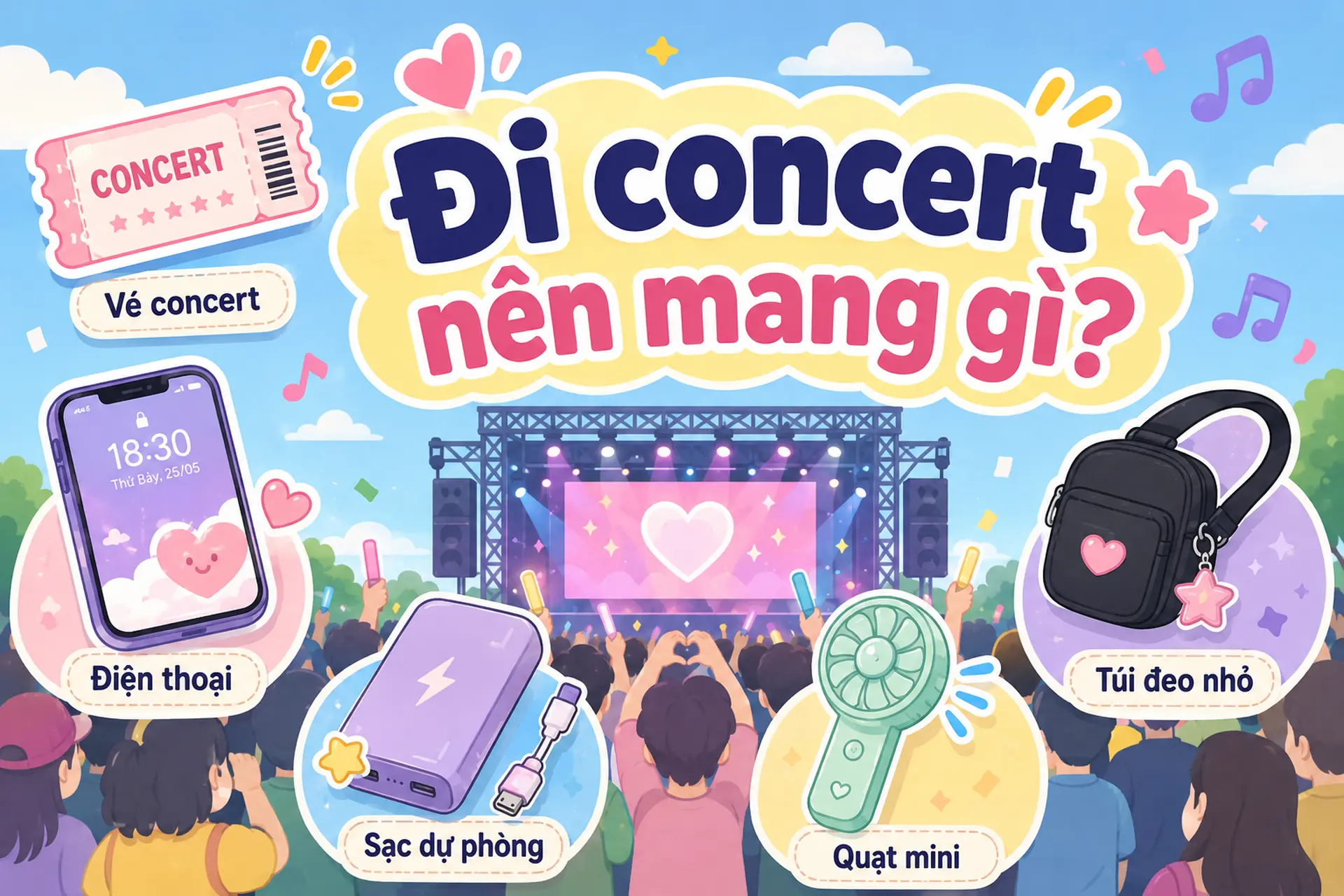 Đi concert nên mang gì? Gợi ý những món đồ cần chuẩn bị trước khi đi concert