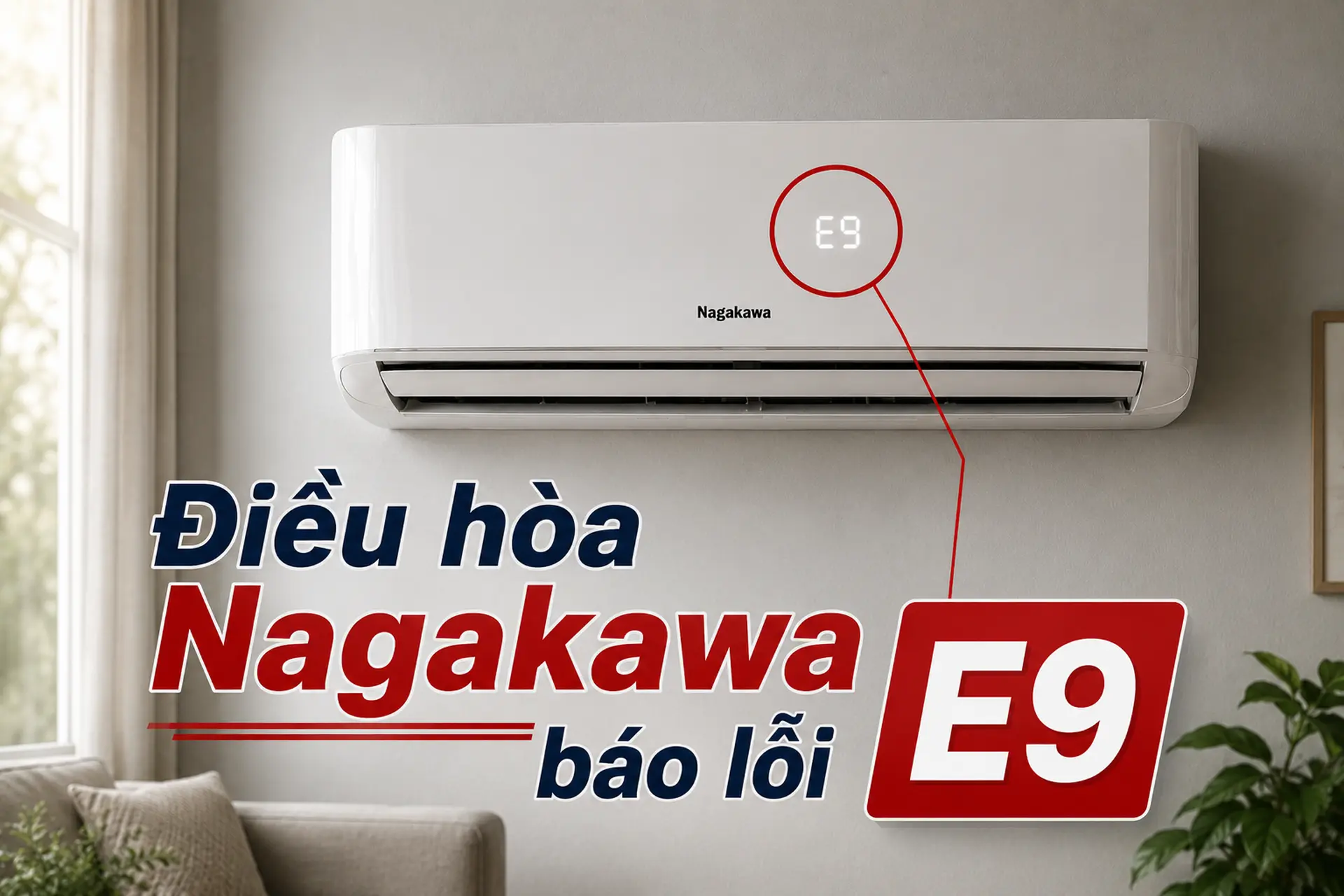 Điều hòa Nagakawa báo lỗi E9 là gì? Vì sao cần xử lý sớm để tránh hư hỏng nặng hơn?