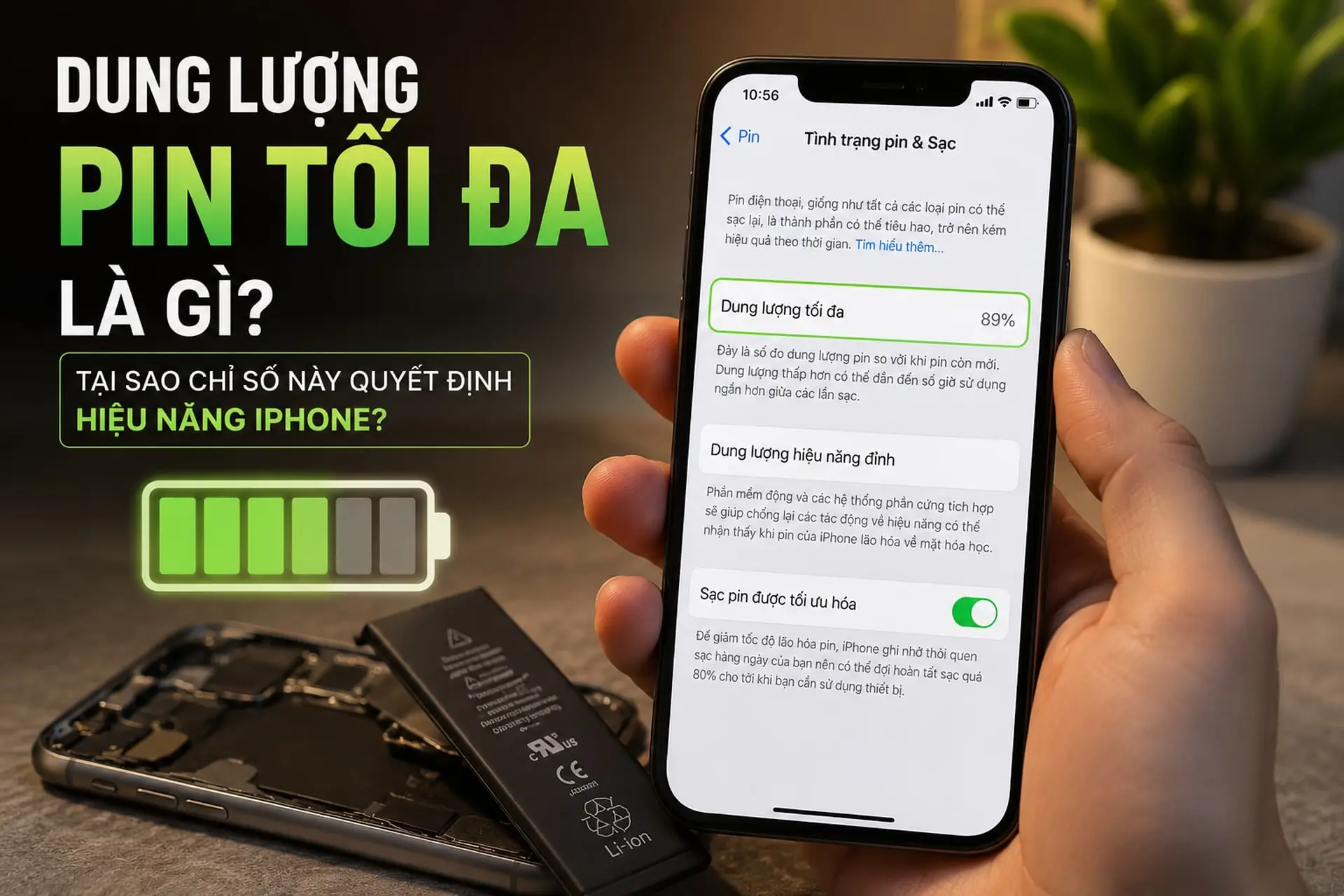 Dung lượng pin tối đa là gì? Tại sao chỉ số này quyết định hiệu năng iPhone?