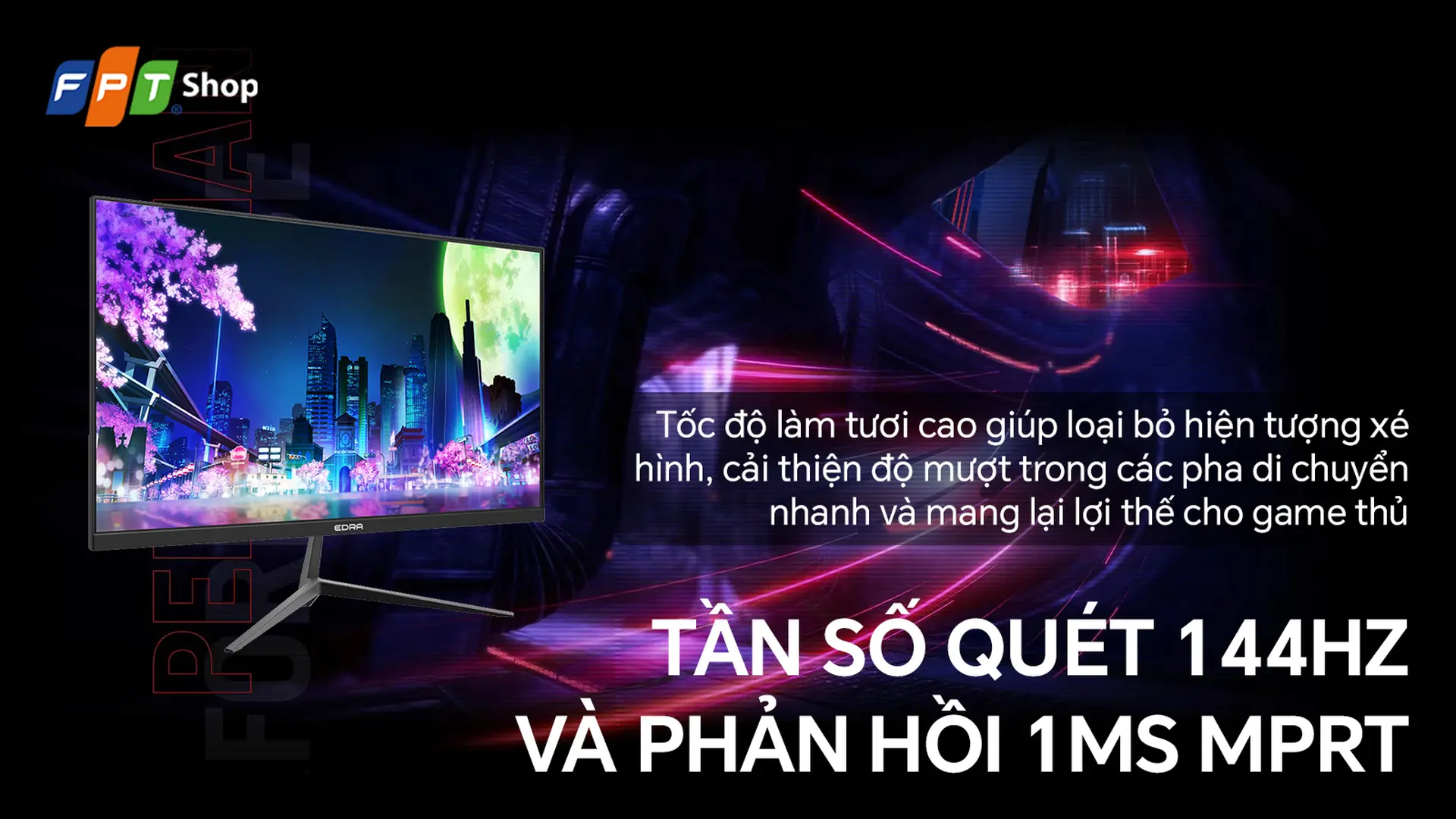 Màn hình EDRA EGM24F144PV/23.8inch FHD (1920x1080)/IPS 144Hz