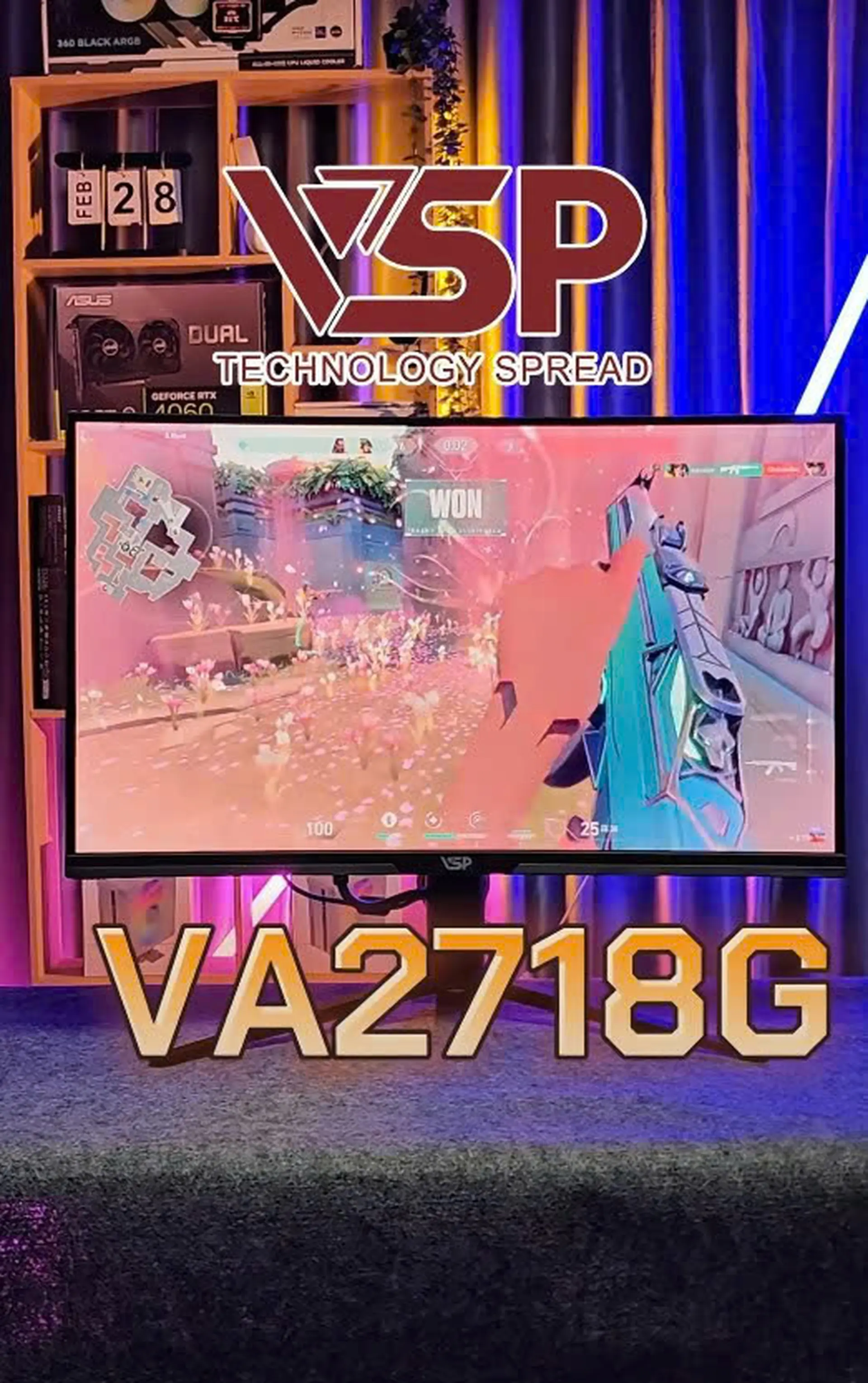 Màn hình cong Gaming VSP VA2718G/27 inch FHD