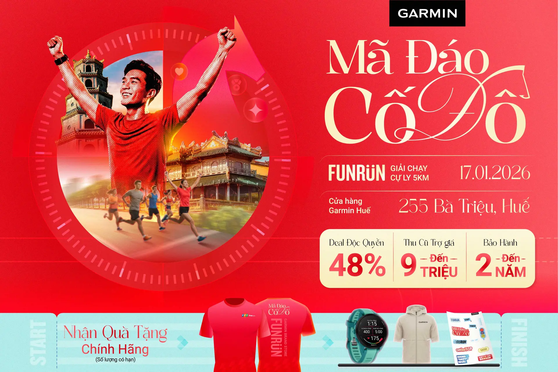 Chạy cùng Garmin tại Fun Run “Mã đáo Cố Đô”, săn ưu đãi và quà giá trị