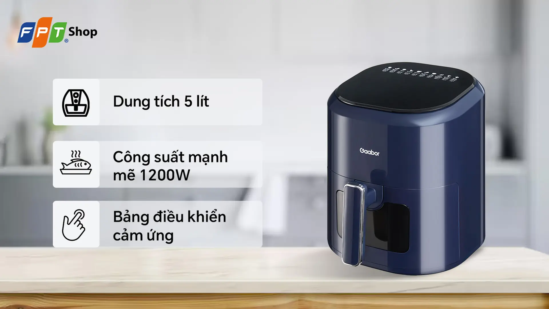 Nồi chiên không dầu Gaabor 5 lít GA-E5D01