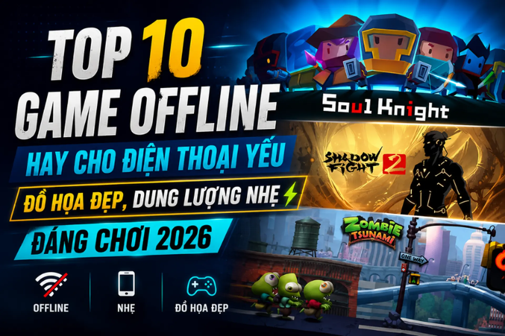 Top 10 game offline hay cho điện thoại yếu với đồ họa đẹp, dung lượng nhẹ đáng chơi 2026