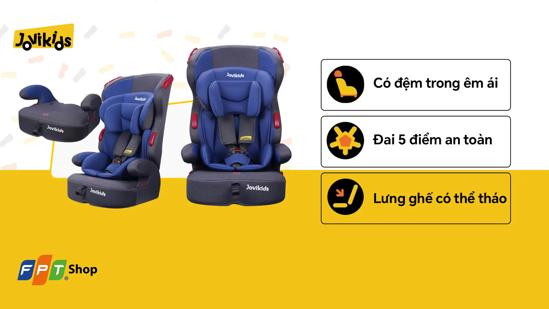 Ghế ô tô trẻ em 2 trong 1 Jovikids Tammy R44