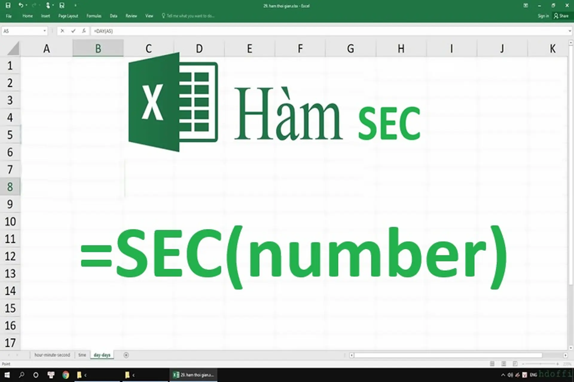 Hàm SEC trong Excel là gì? Công thức, cách sử dụng chi tiết và ứng dụng của hàm SEC