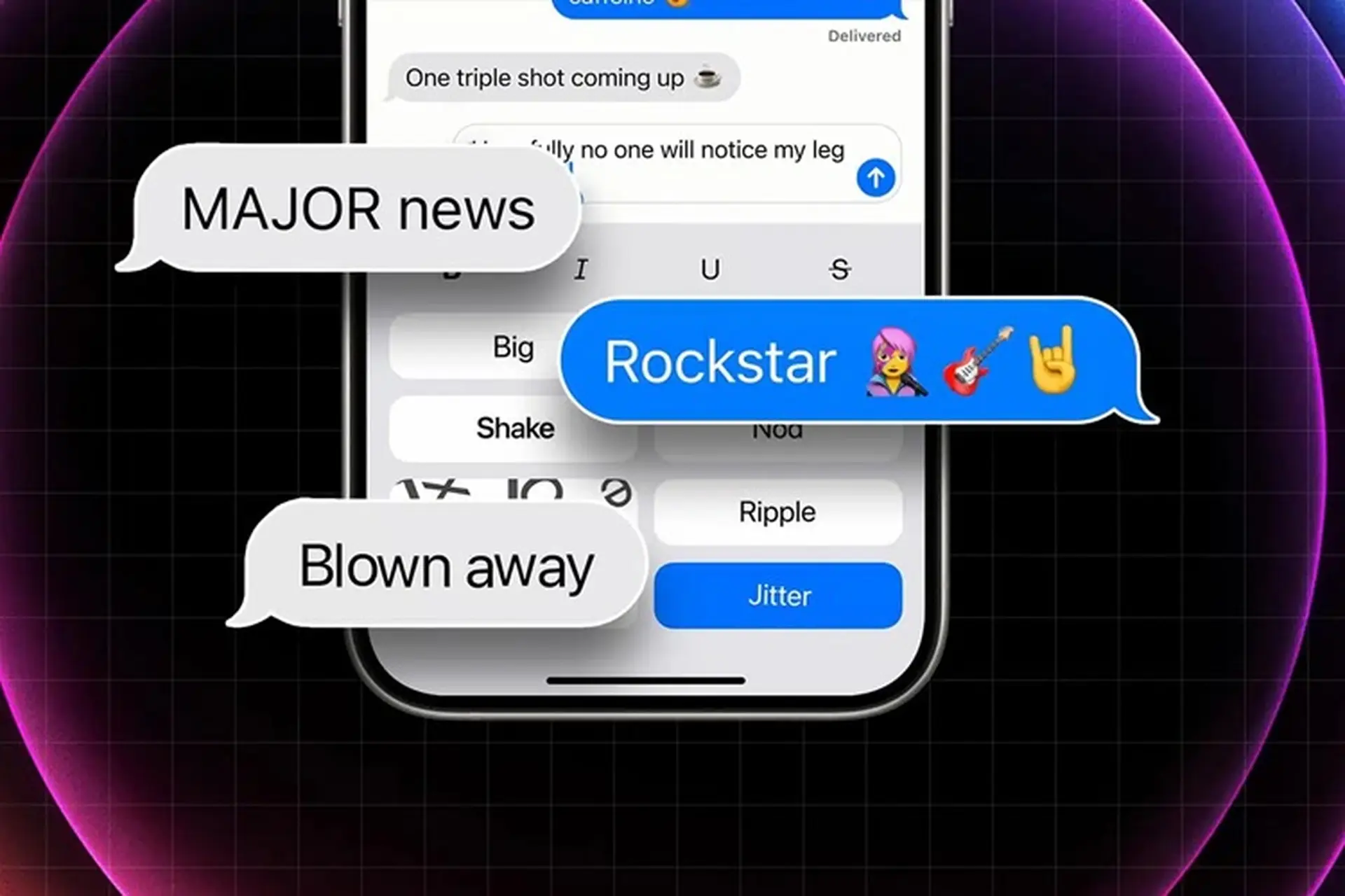 Lưu lại ngay cách sử dụng hiệu ứng văn bản trong Tin nhắn trên iPhone chạy iOS 18 cực độc đáo, thú vị