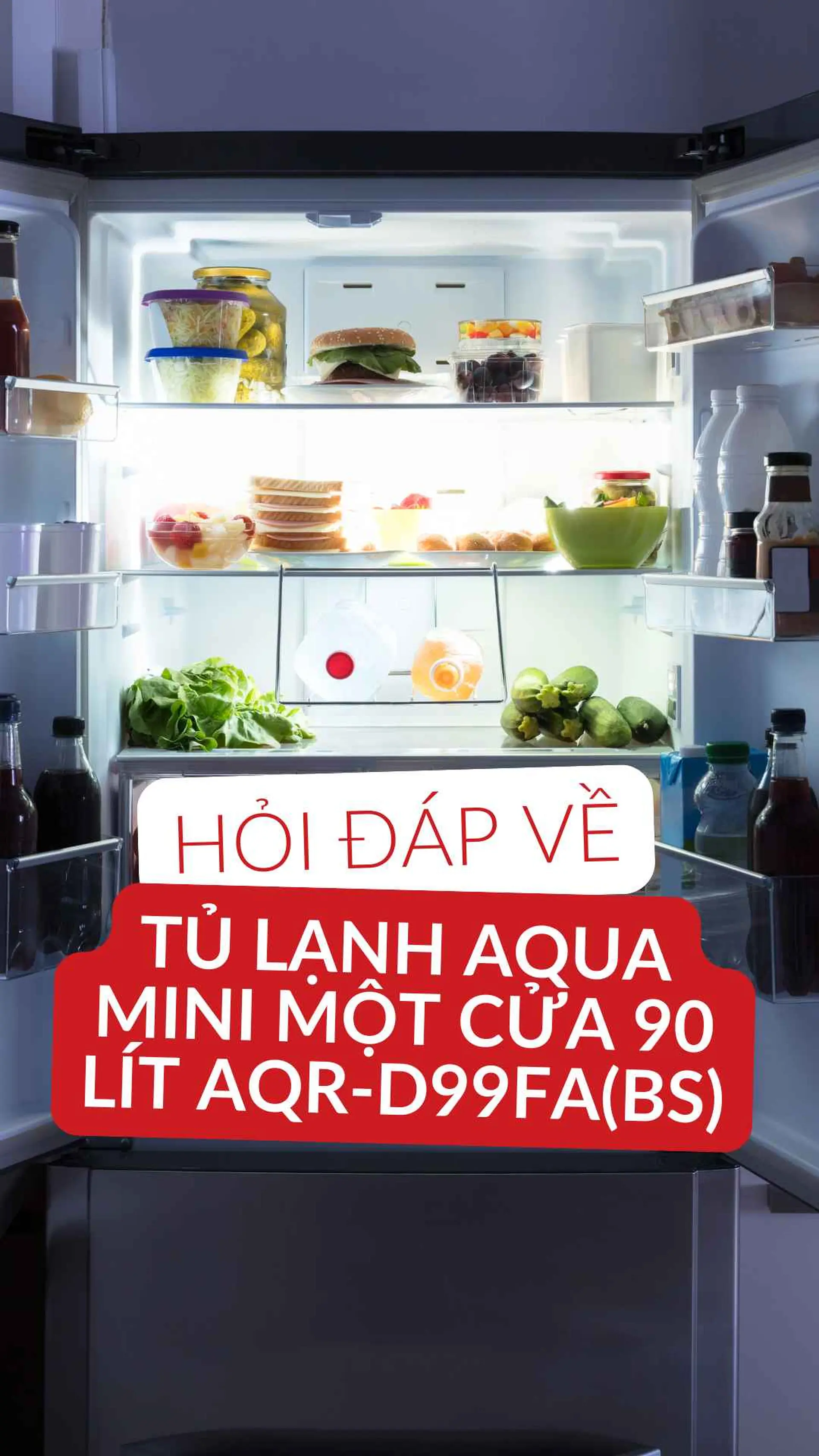 Câu hỏi thường gặp Tủ lạnh Aqua mini một cửa 90 lít AQR-D99FA(BS)