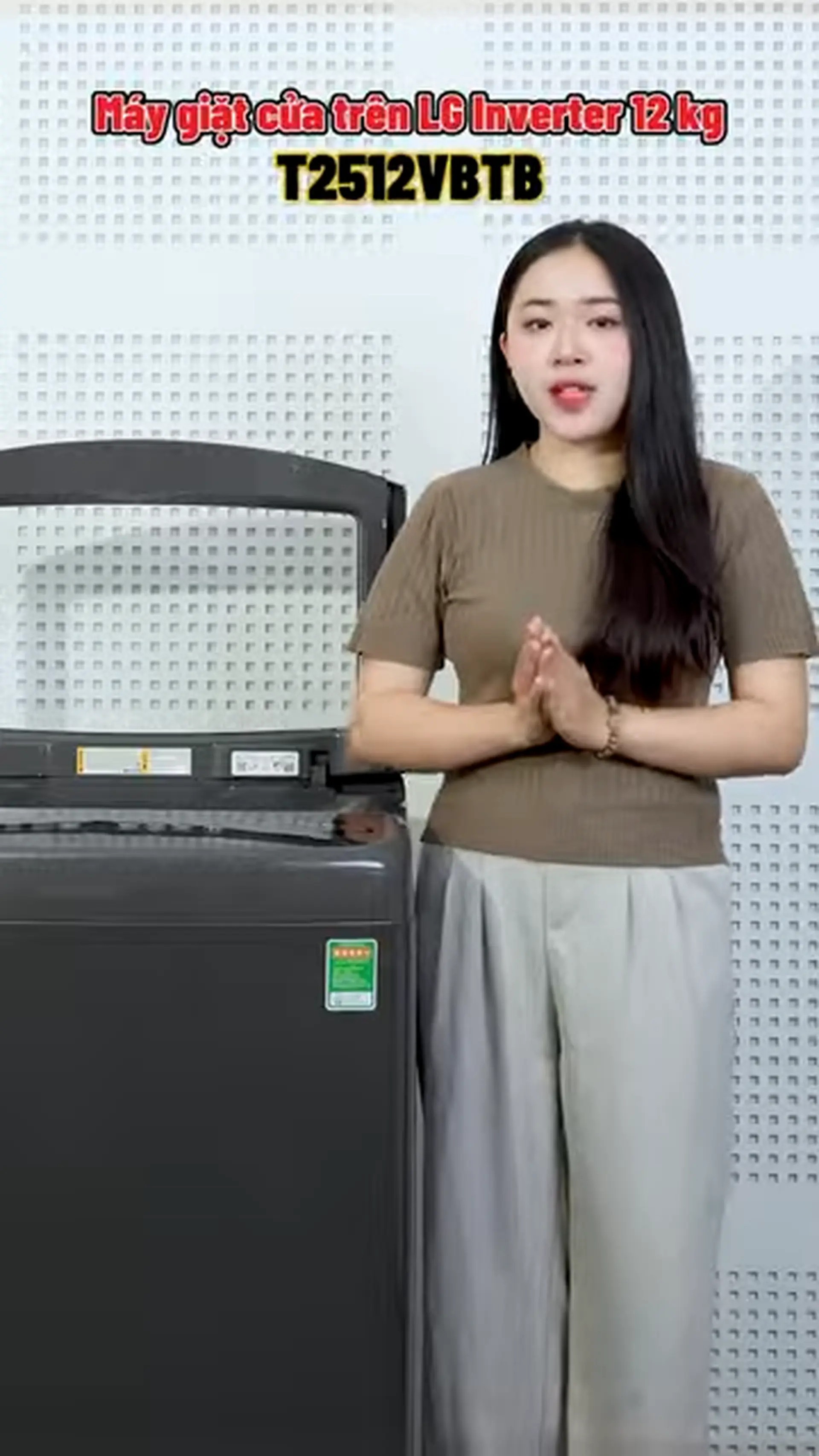 Máy giặt cửa trên LG Inverter 12 kg, giặt nhanh chỉ 30 phút, tiết kiệm thời gian
