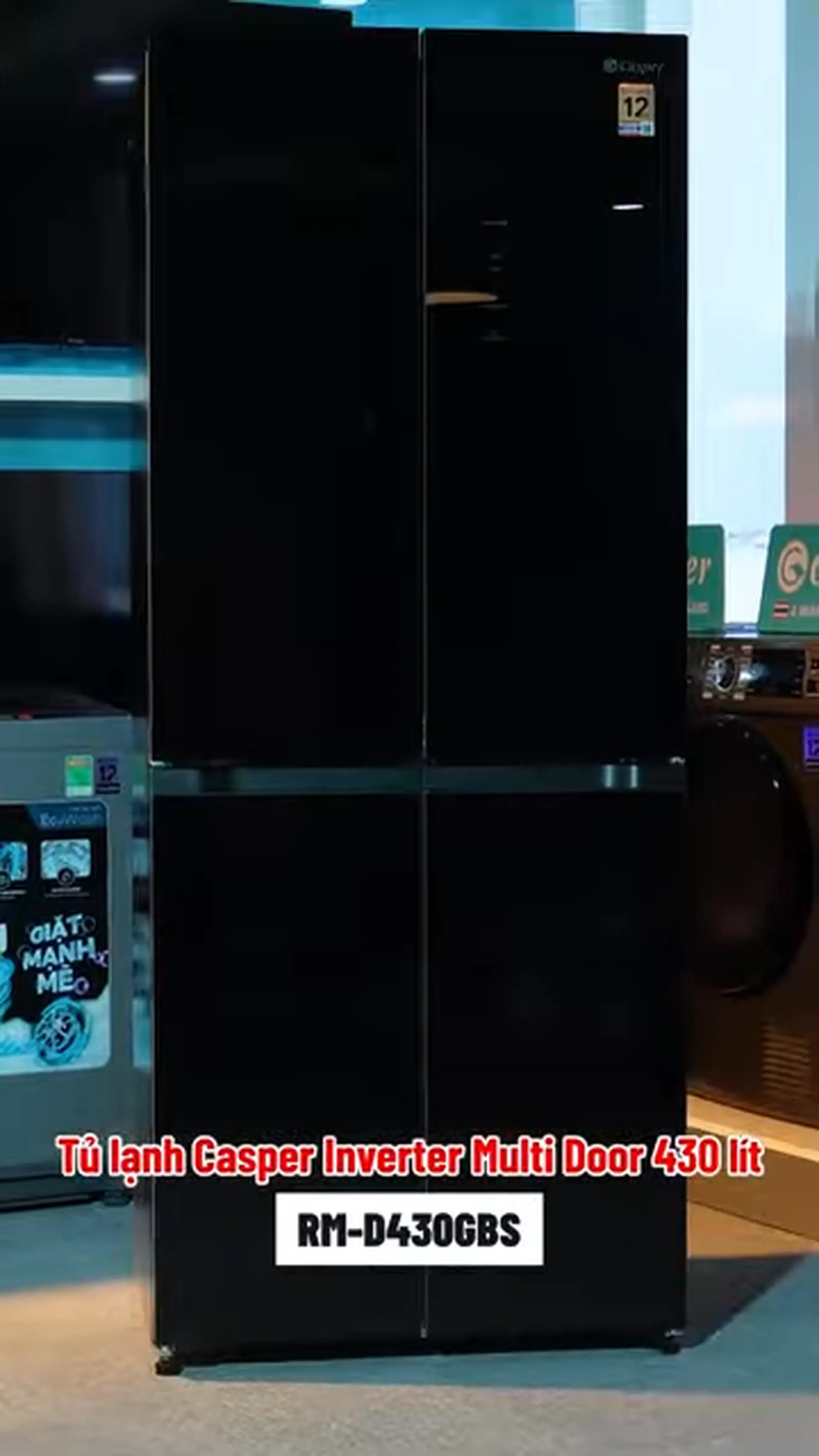 Tủ lạnh thiết kế 4 cửa Casper Inverter Multi Door 430 lít RM-D430GBS