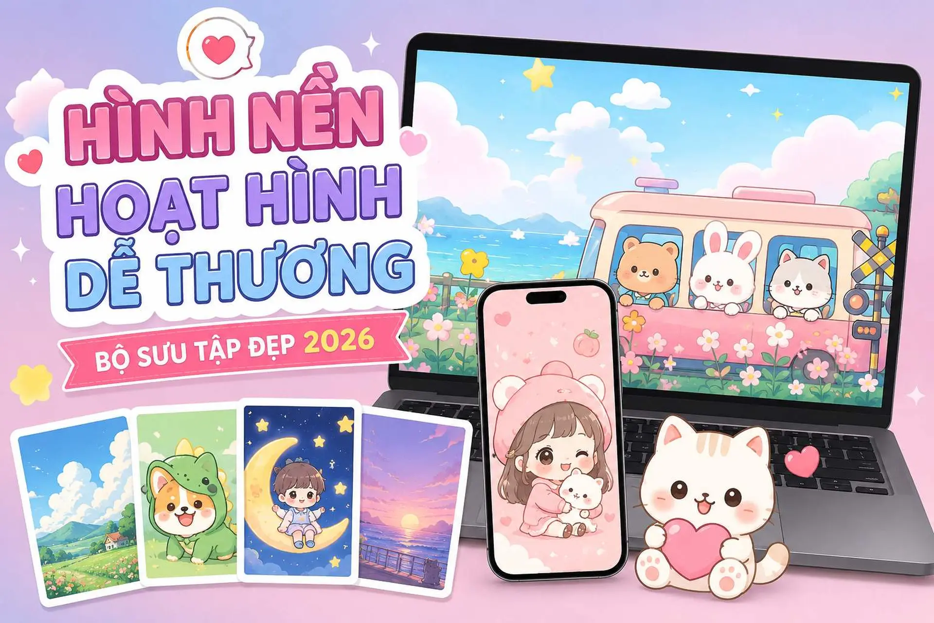 BST 99+ hình nền hoạt hình dễ thương cho điện thoại và máy tính đẹp, đáng yêu không nên bỏ lỡ