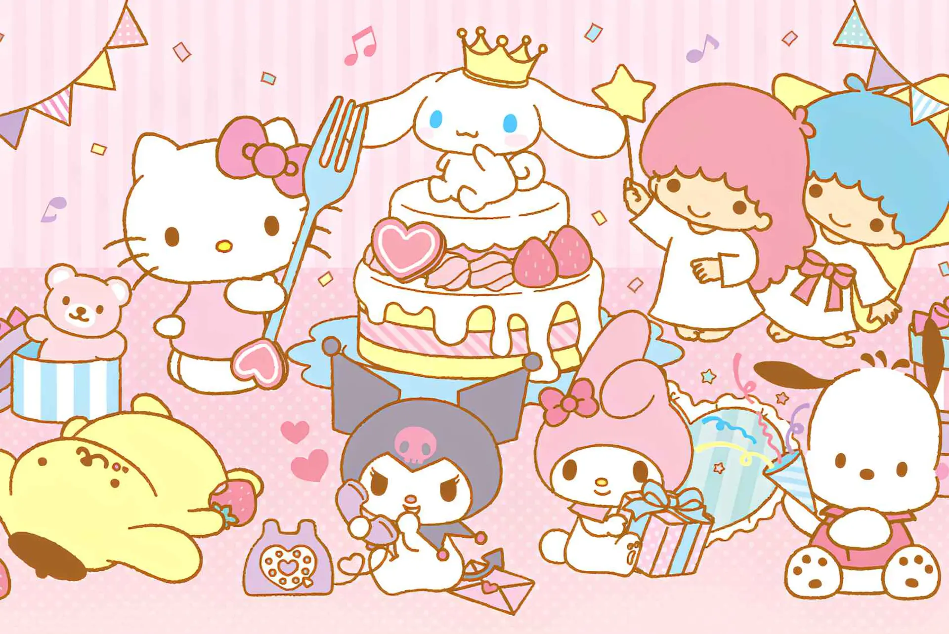 Khám phá kho hình nền Sanrio mang phong cách ngọt ngào, đáng yêu cho máy tính