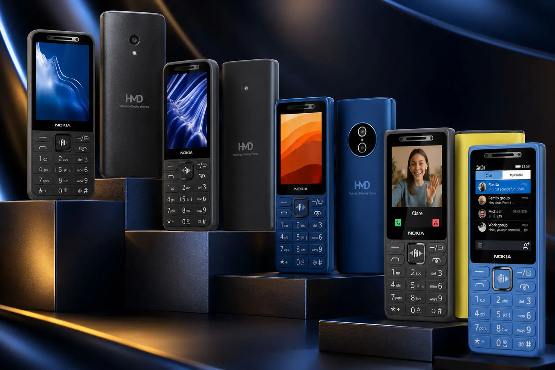 HMD âm thầm ra mắt 4 điện thoại Nokia phổ thông, có nút gọi trợ lý AI