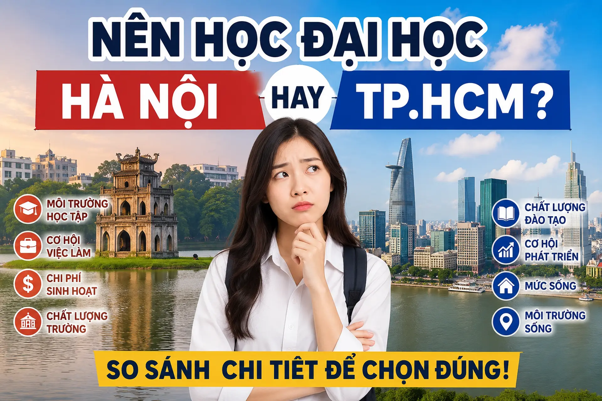 Nên học đại học ở Hà Nội hay TP.HCM? So sánh chi tiết để chọn đúng môi trường phù hợp