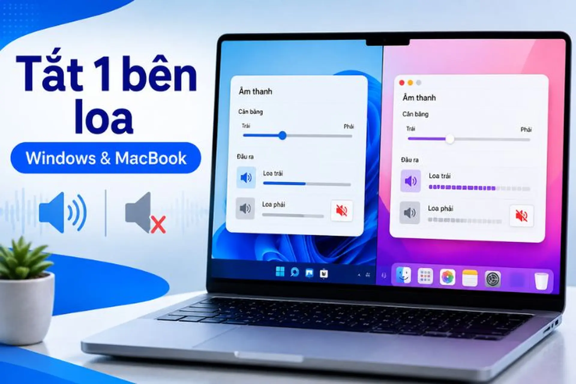 Hướng dẫn cách tắt 1 bên loa laptop Windows và MacBook đơn giản, dễ thực hiện