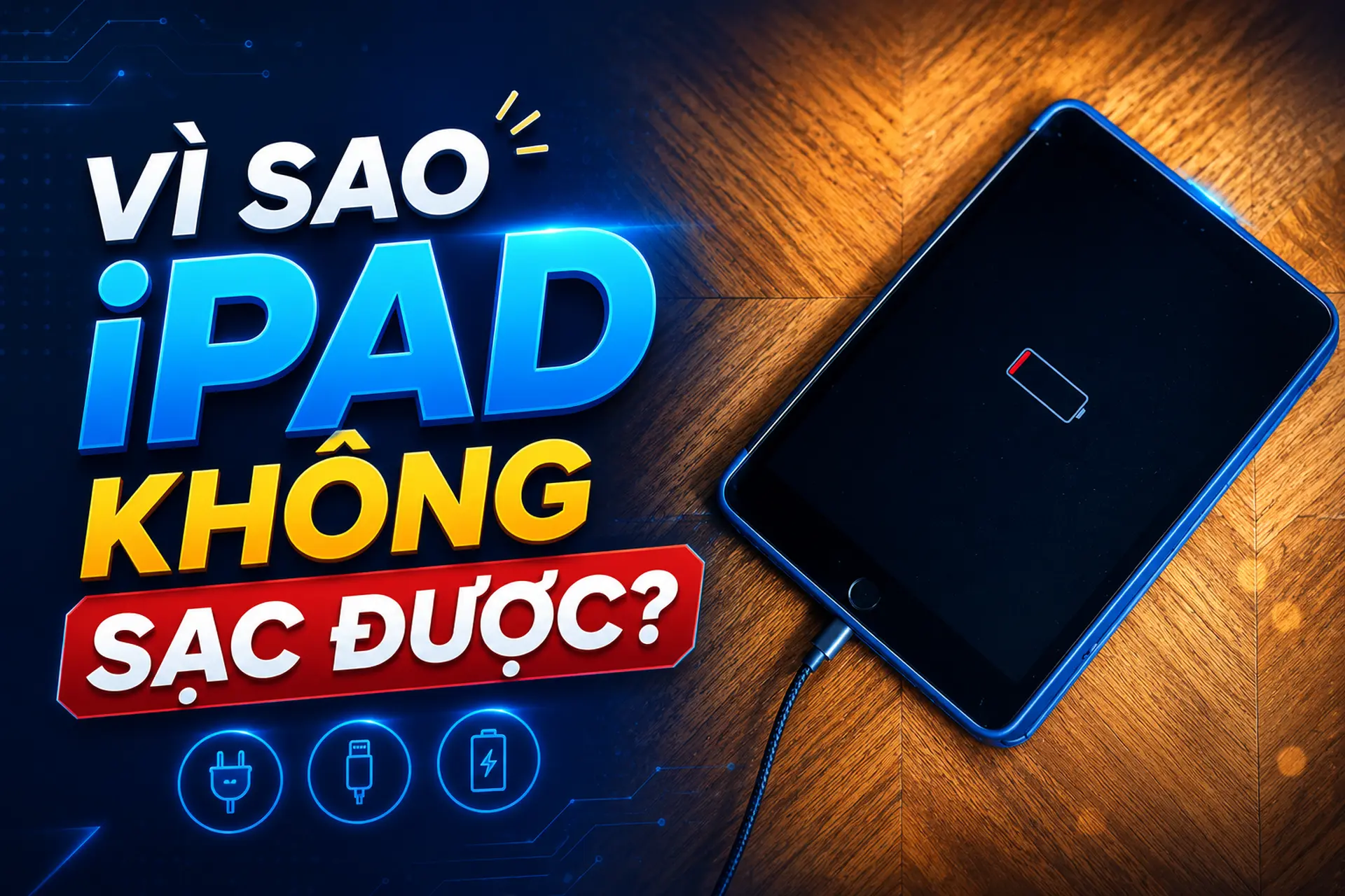 Vì sao iPad không sạc được? Nguyên nhân thường gặp và cách khắc phục hiệu quả
