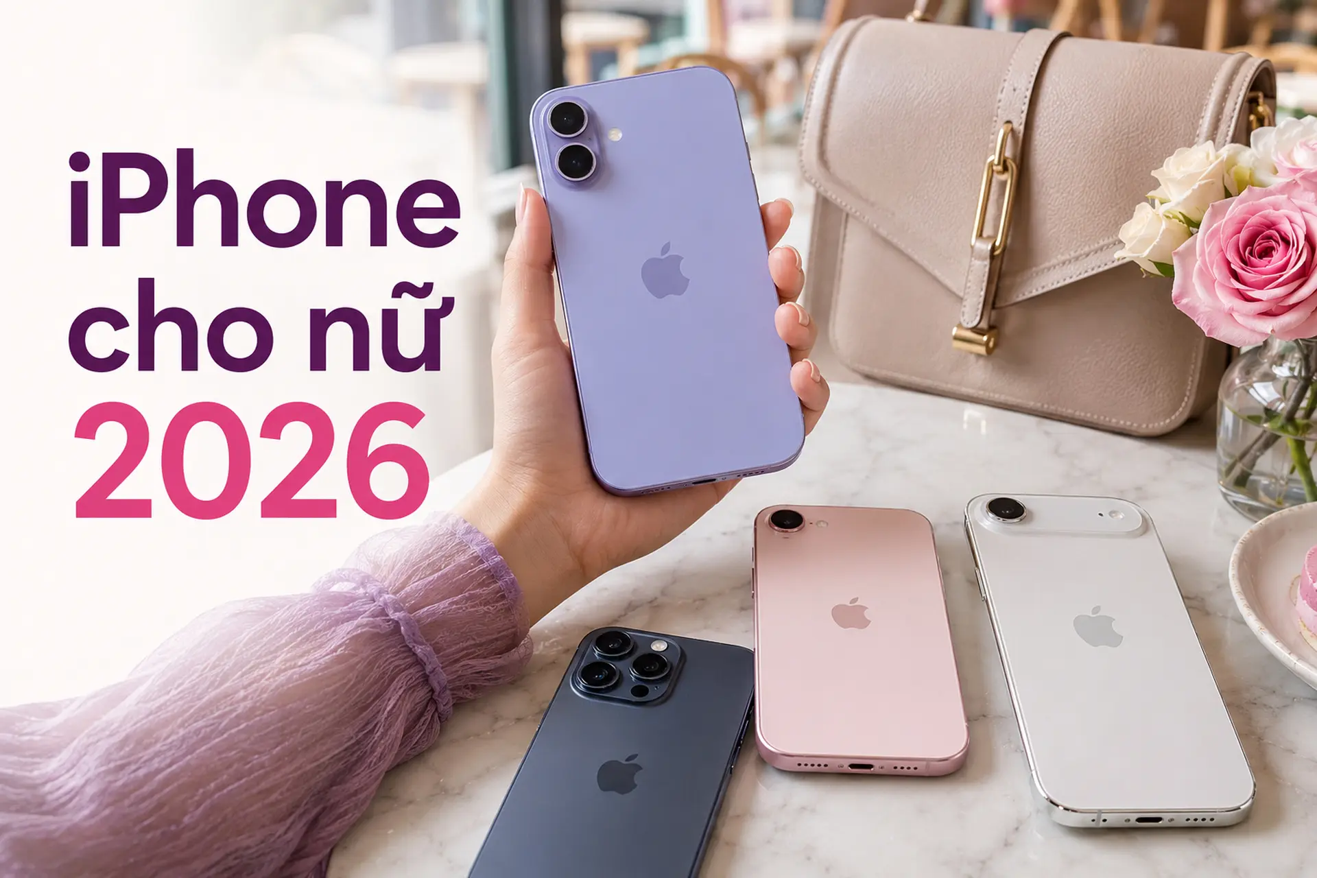 iPhone cho nữ 2026: Gợi ý mẫu đẹp, dễ dùng, chụp ảnh xinh và đáng mua theo từng nhu cầu thực tế