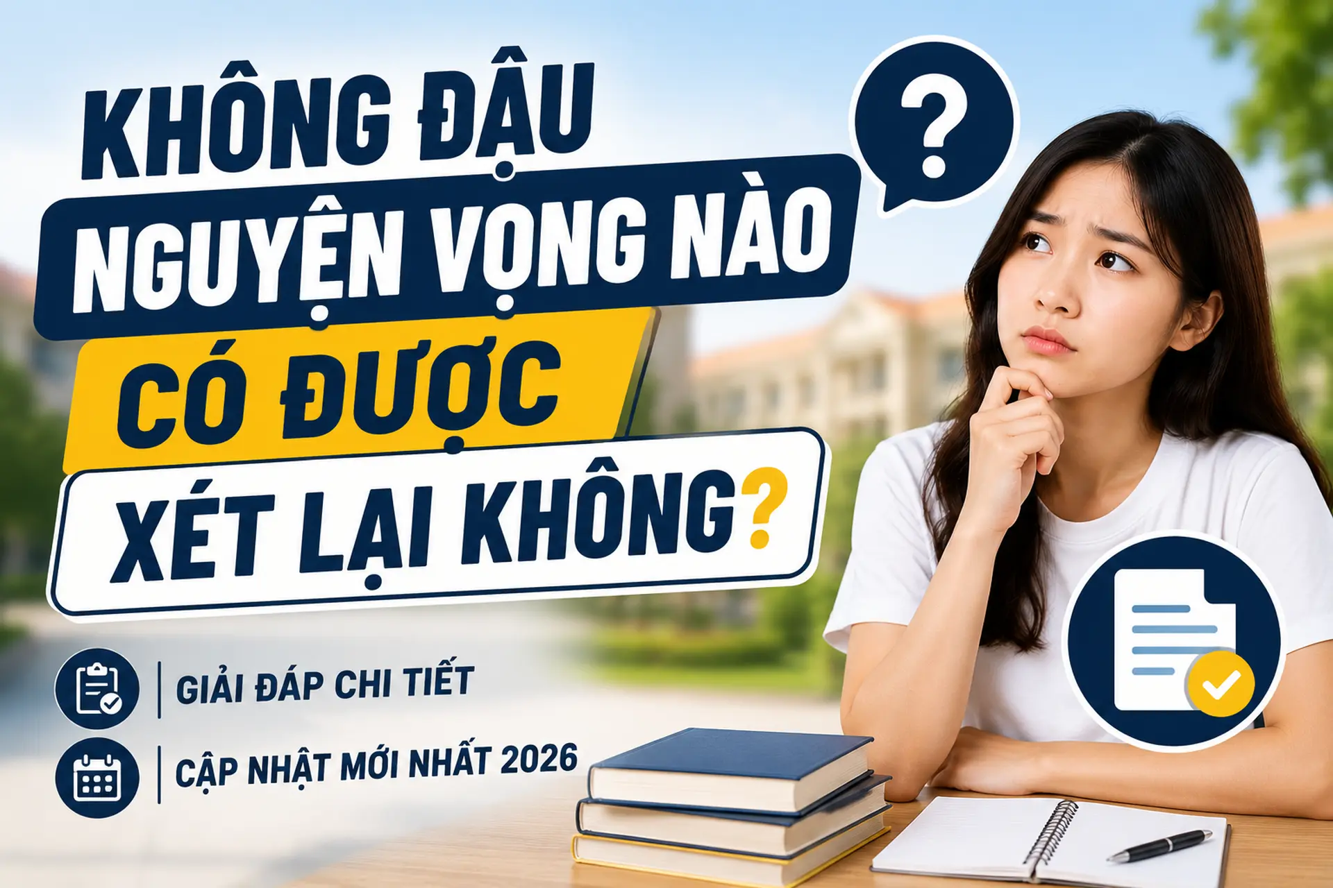 Không đậu nguyện vọng nào có được xét lại không? Cập nhật thông tin mới