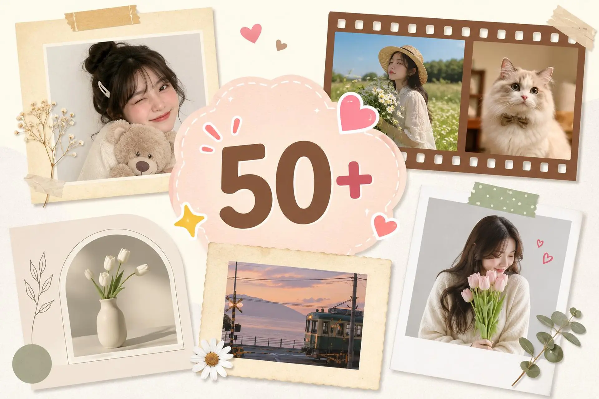 Gợi ý 50+ khung hình đẹp để ghép ảnh theo phong cách dễ thương, vintage, tối giản