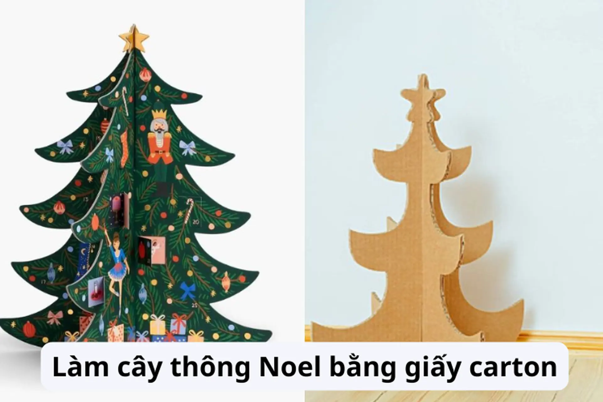 Cách làm cây thông Noel bằng giấy carton đẹp - dễ - rẻ cho mùa Giáng sinh 2025