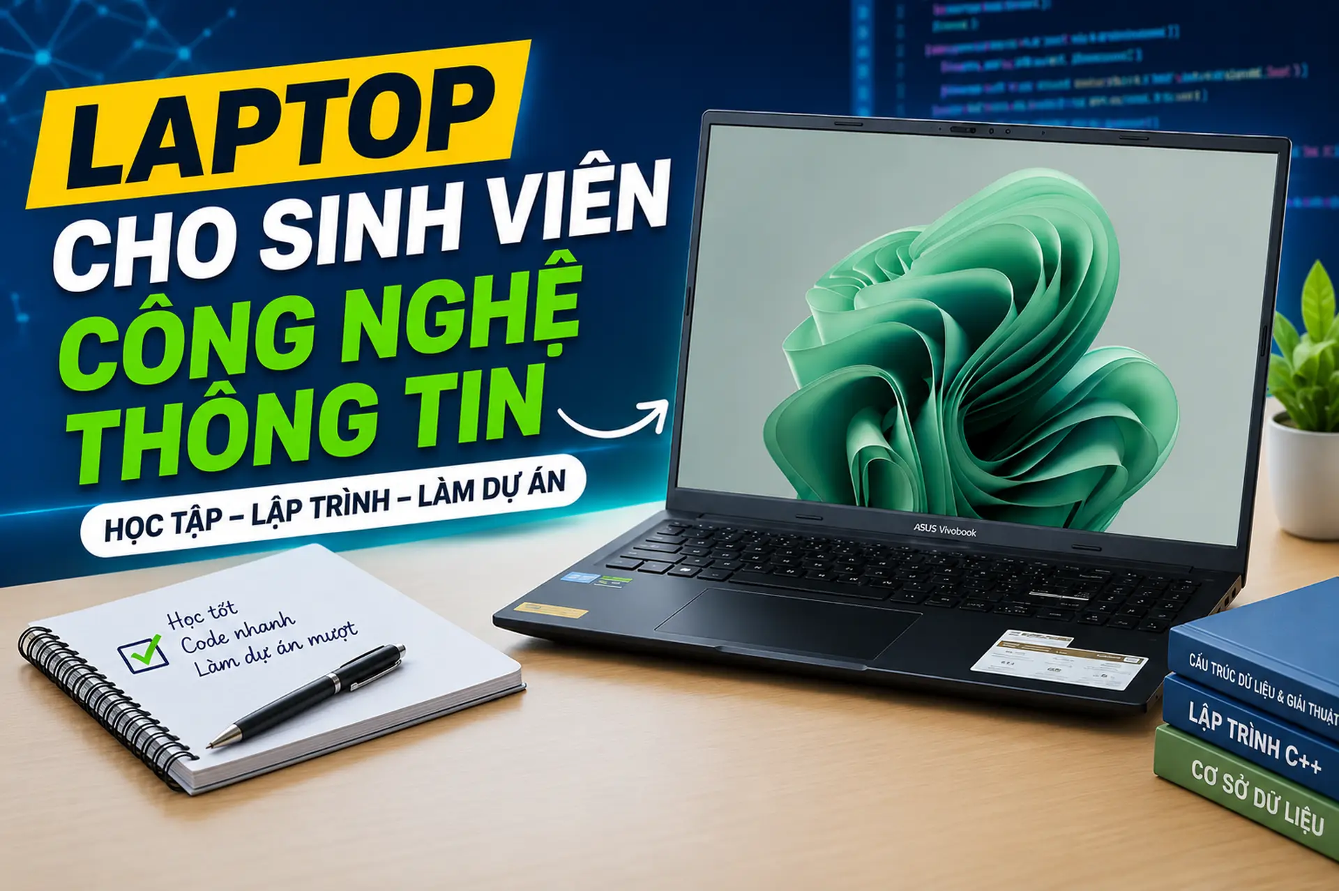 Bật mí top 5 laptop cho sinh viên công nghệ thông tin 2026 cấu hình mạnh, màn hình lớn