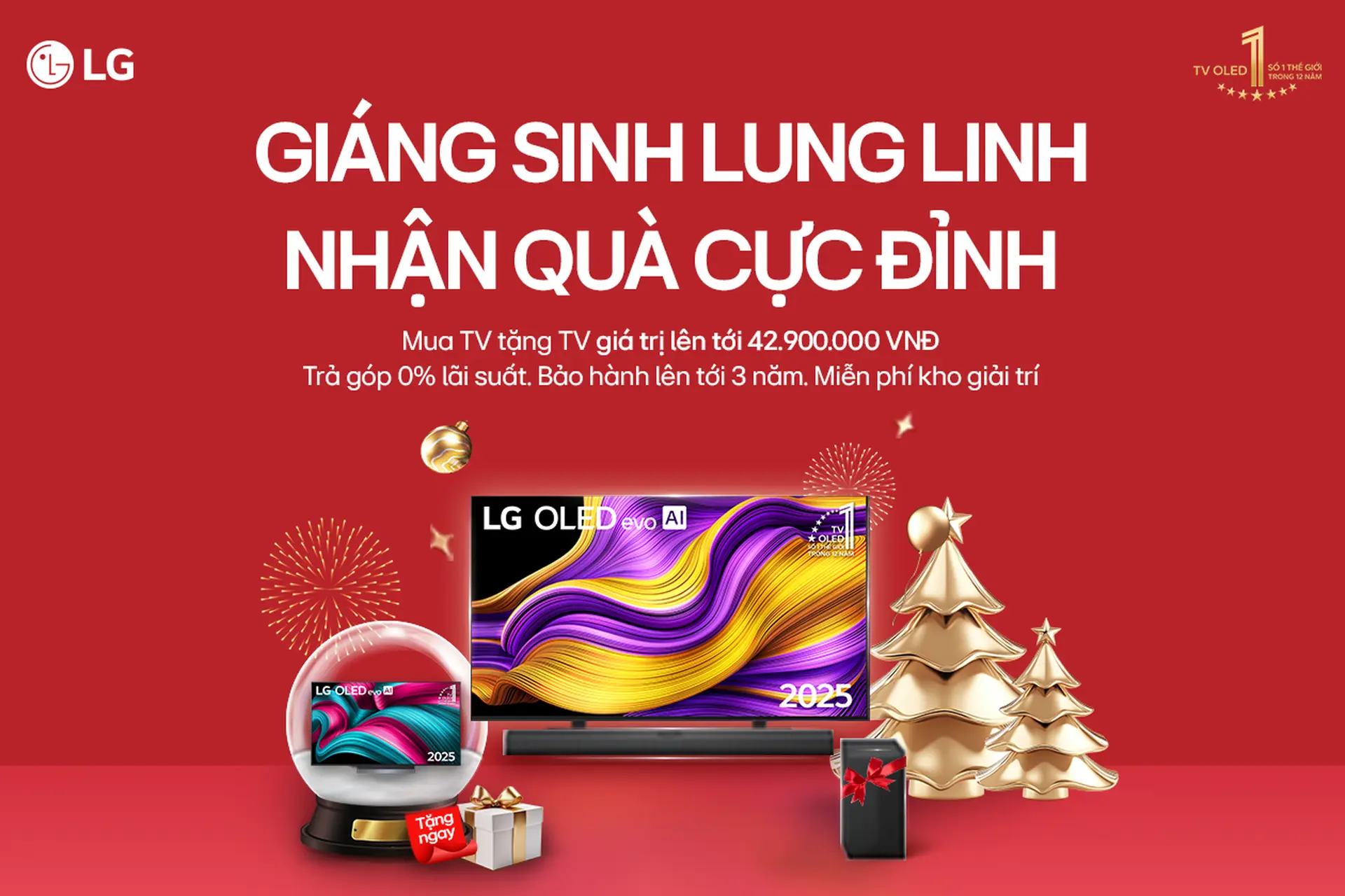 Mùa lễ hội rộn ràng với ưu đãi TV LG: Giáng Sinh Lung Linh - Nhận Quà Cực Đỉnh