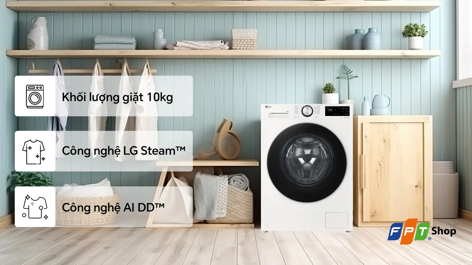 Máy giặt cửa trước LG AI DD Inverter 10 kg FX1410N5W