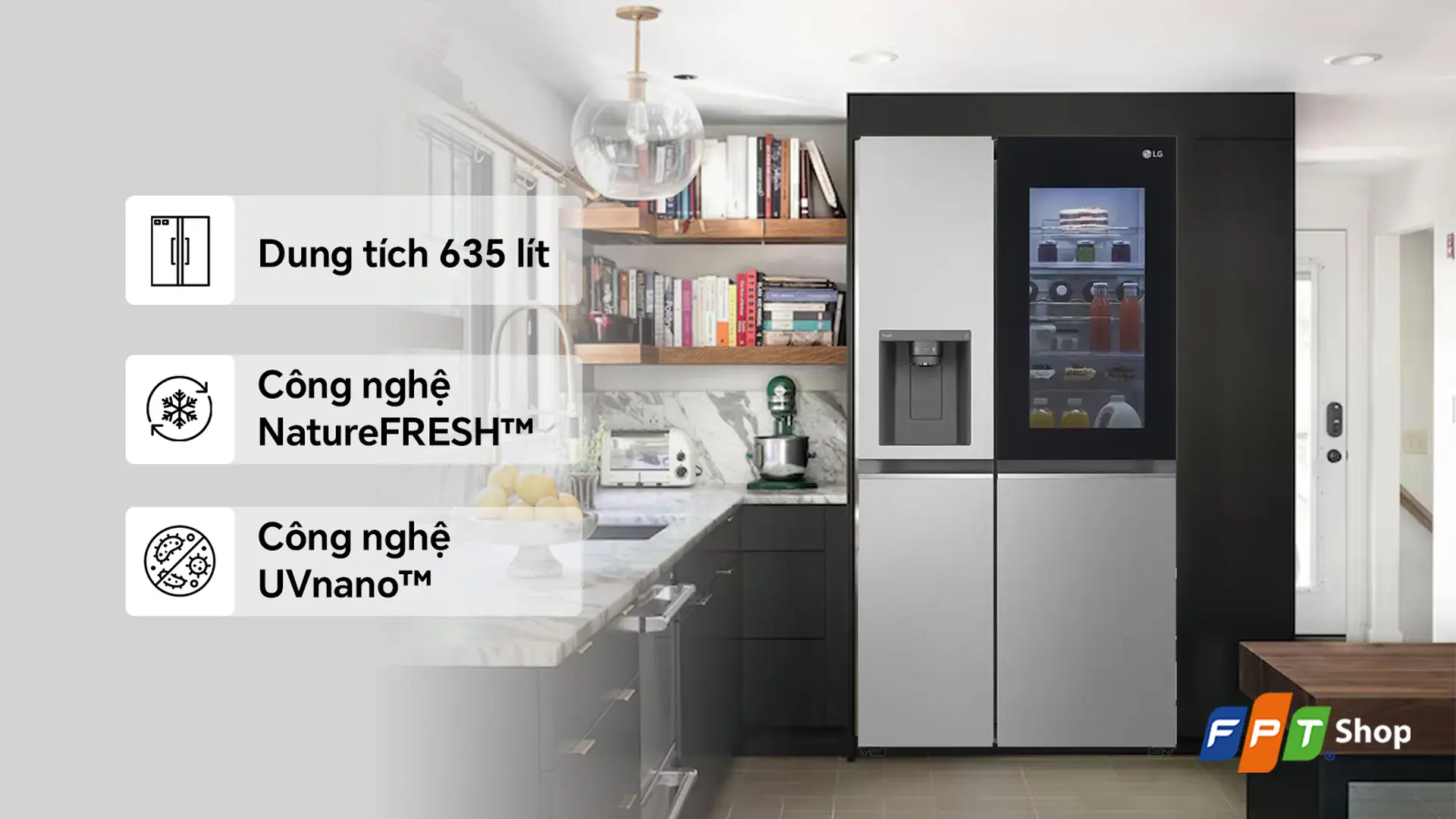 LG Inverter Side by Side 635 lít GR-G257SV