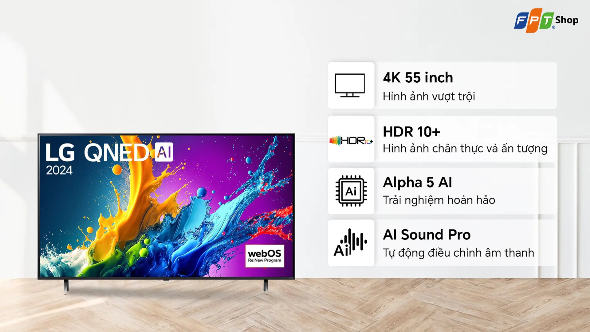 LG Smart Tivi 4K 55 inch 55QNED80TSA