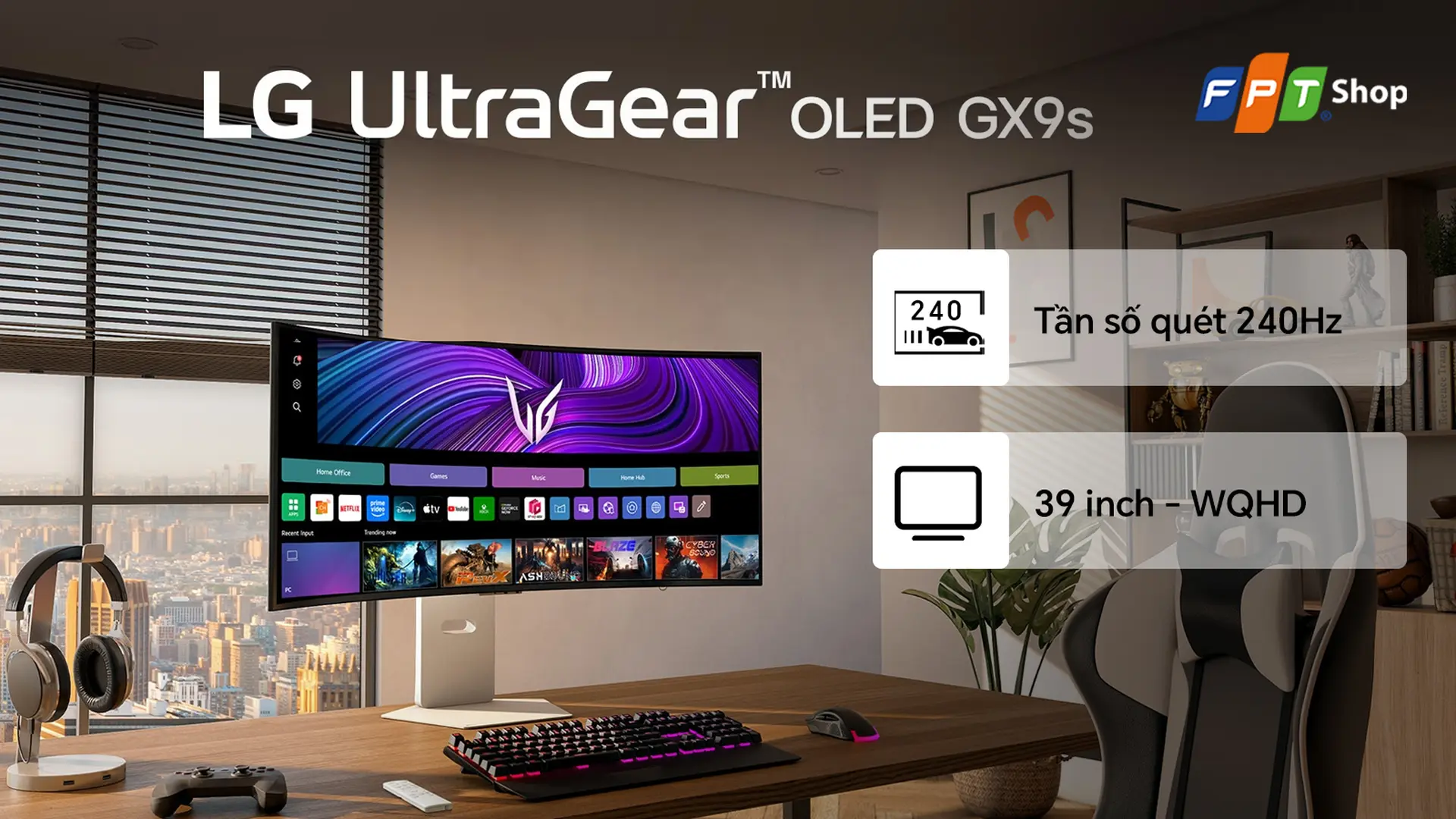 LG UltraGear 39GX90SA-W.ATV 39 inch/WQHD/OLED/240 Hz