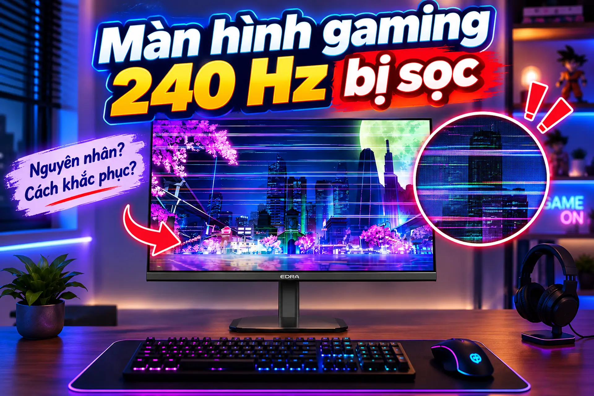 Màn hình gaming 240 Hz bị sọc: Nguyên nhân và cách khắc phục hiệu quả