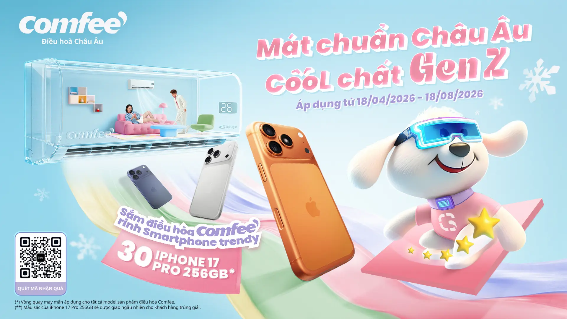 Mát chuẩn châu Âu: Sắm máy lạnh Comfee, cơ hội trúng iPhone 17 Pro