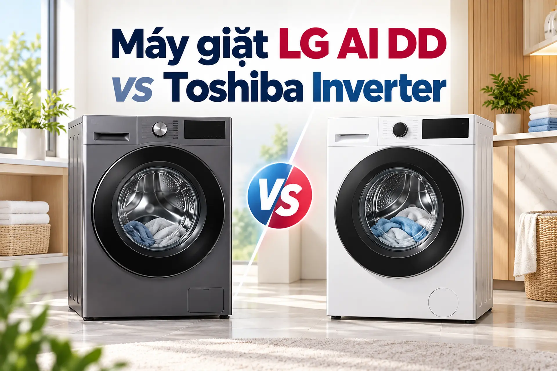 Máy giặt LG AI DD và Toshiba Inverter khác nhau như thế nào? So sánh chi tiết