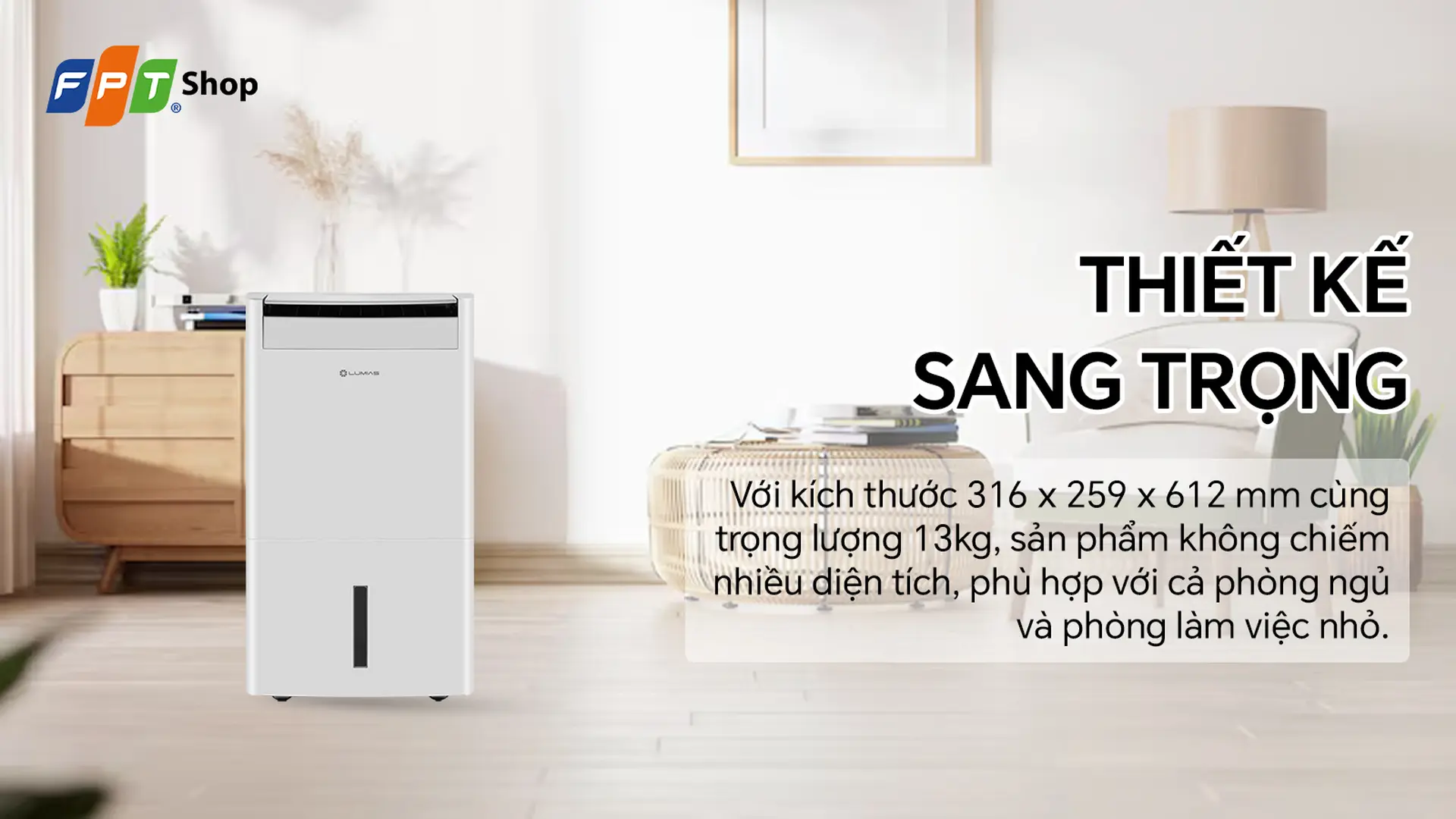 Máy hút ẩm lọc không khí 26 lít Lumias D6S-26L