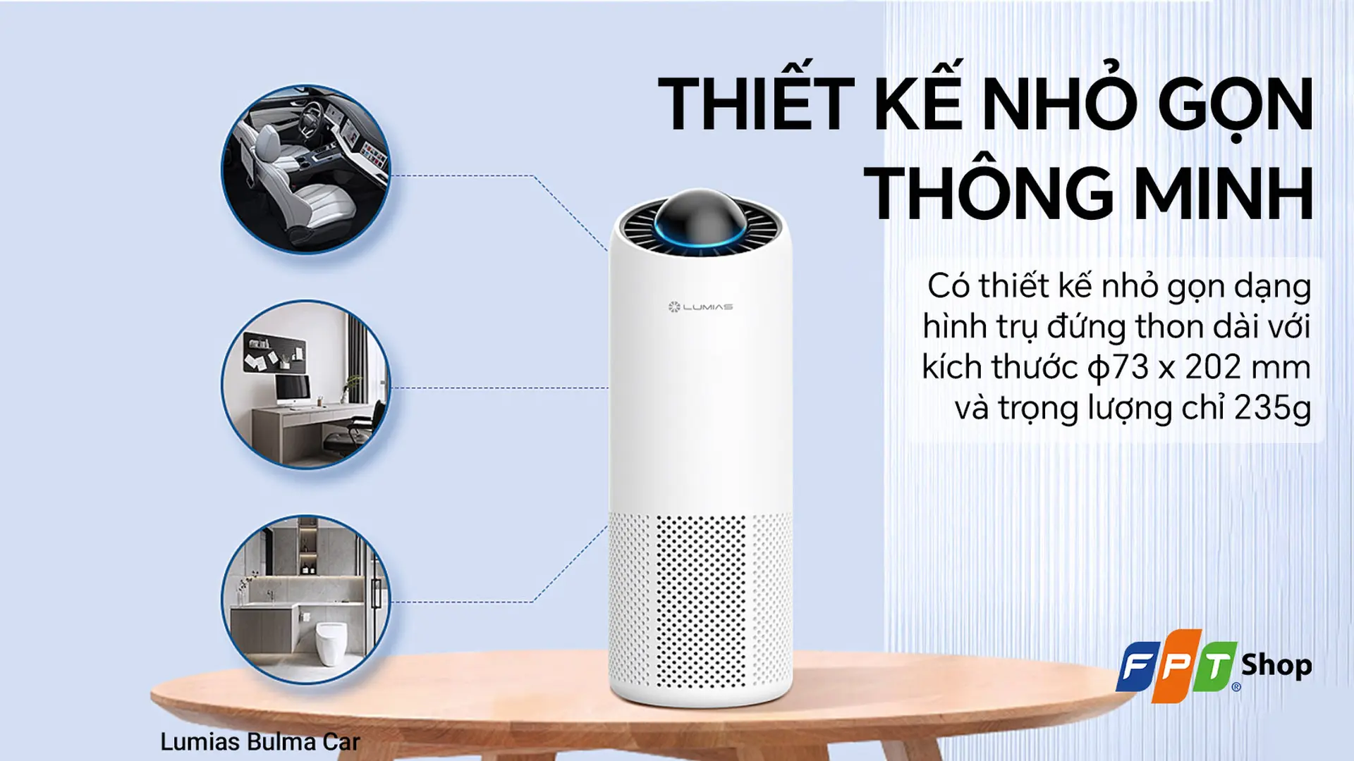 Máy lọc không khí ô tô Lumias Bulma Car 5W