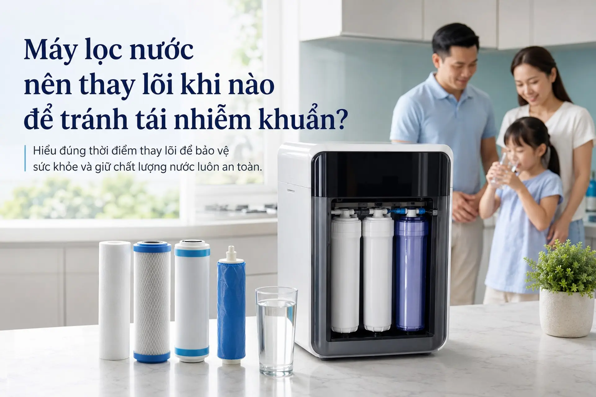 Máy lọc nước nên thay lõi khi nào để tránh tái nhiễm khuẩn?